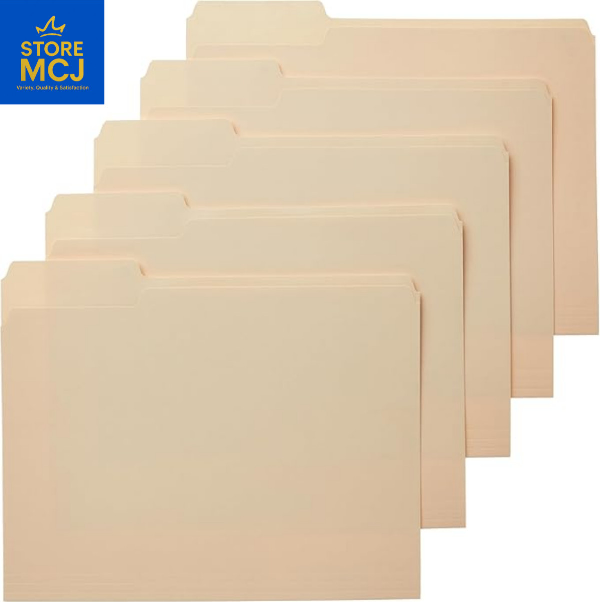 Amazon Basics File Folders 1/3 Cut Tabs Letter Size Manila 100 Pack