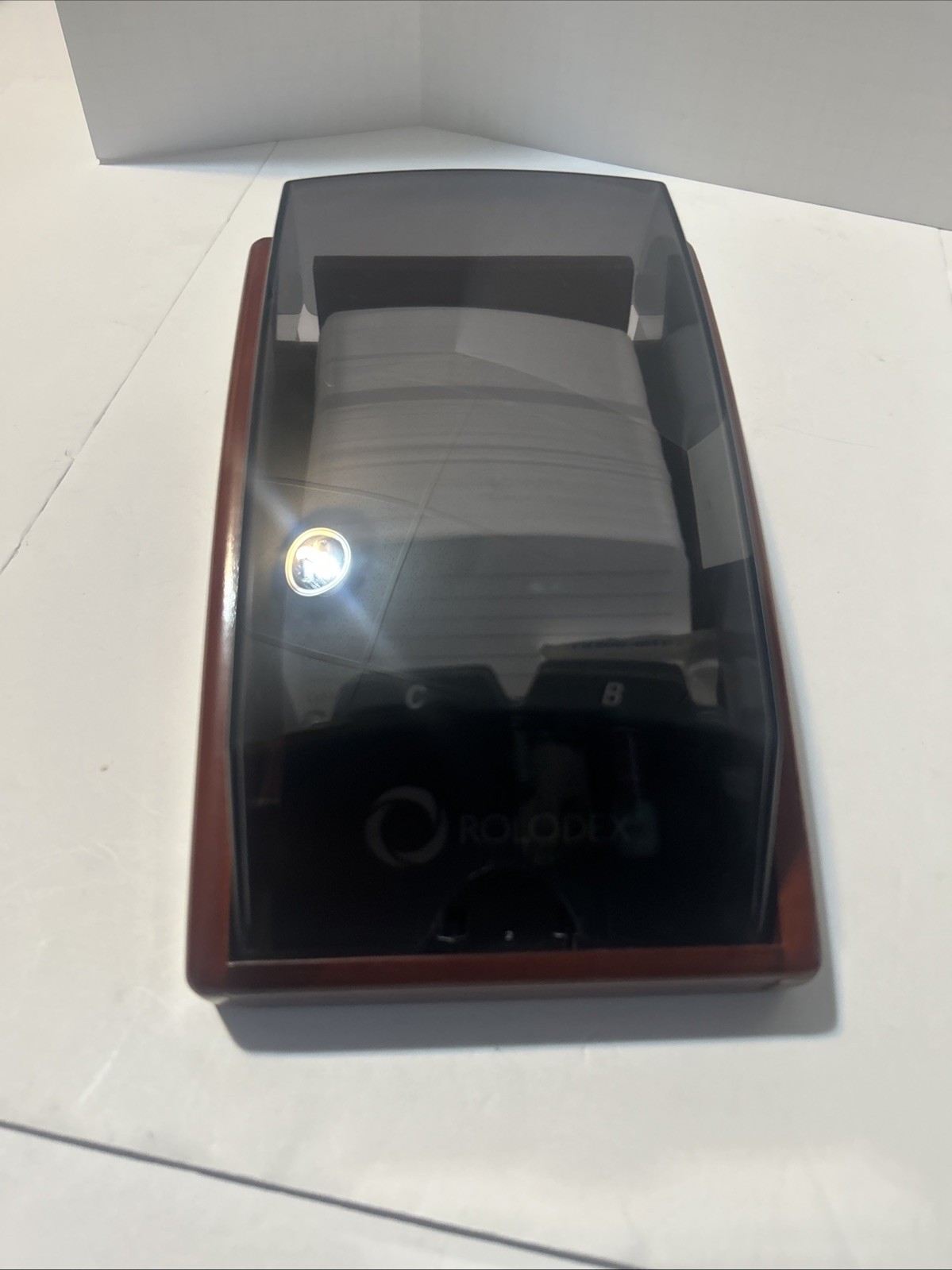 Rolodex WoodenTray Card File Organizer Open Desk Address File