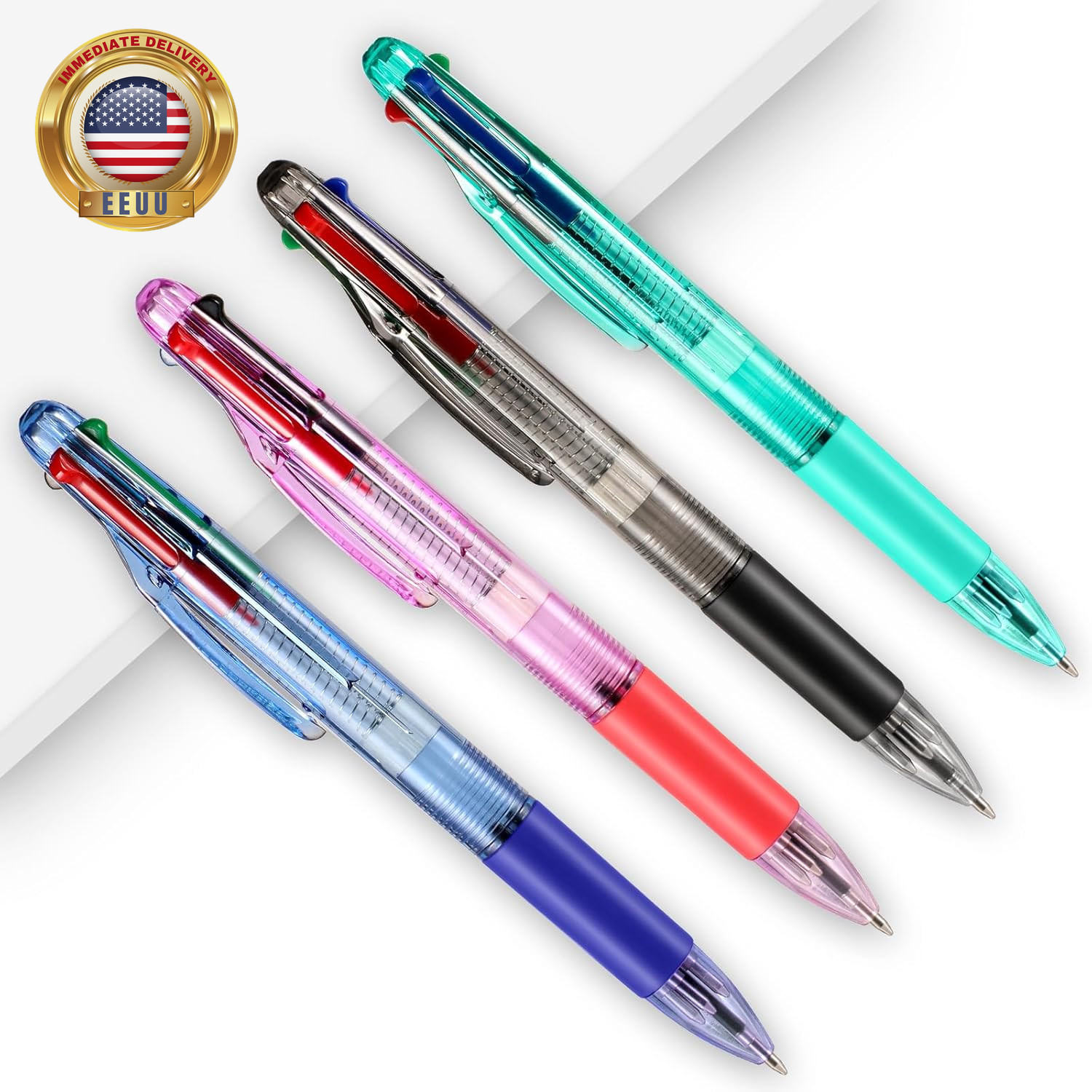 4 Peices Basic Multicolor Pen in One 4-Color Retractable Ballpoint Pens 0.7Mm Sm