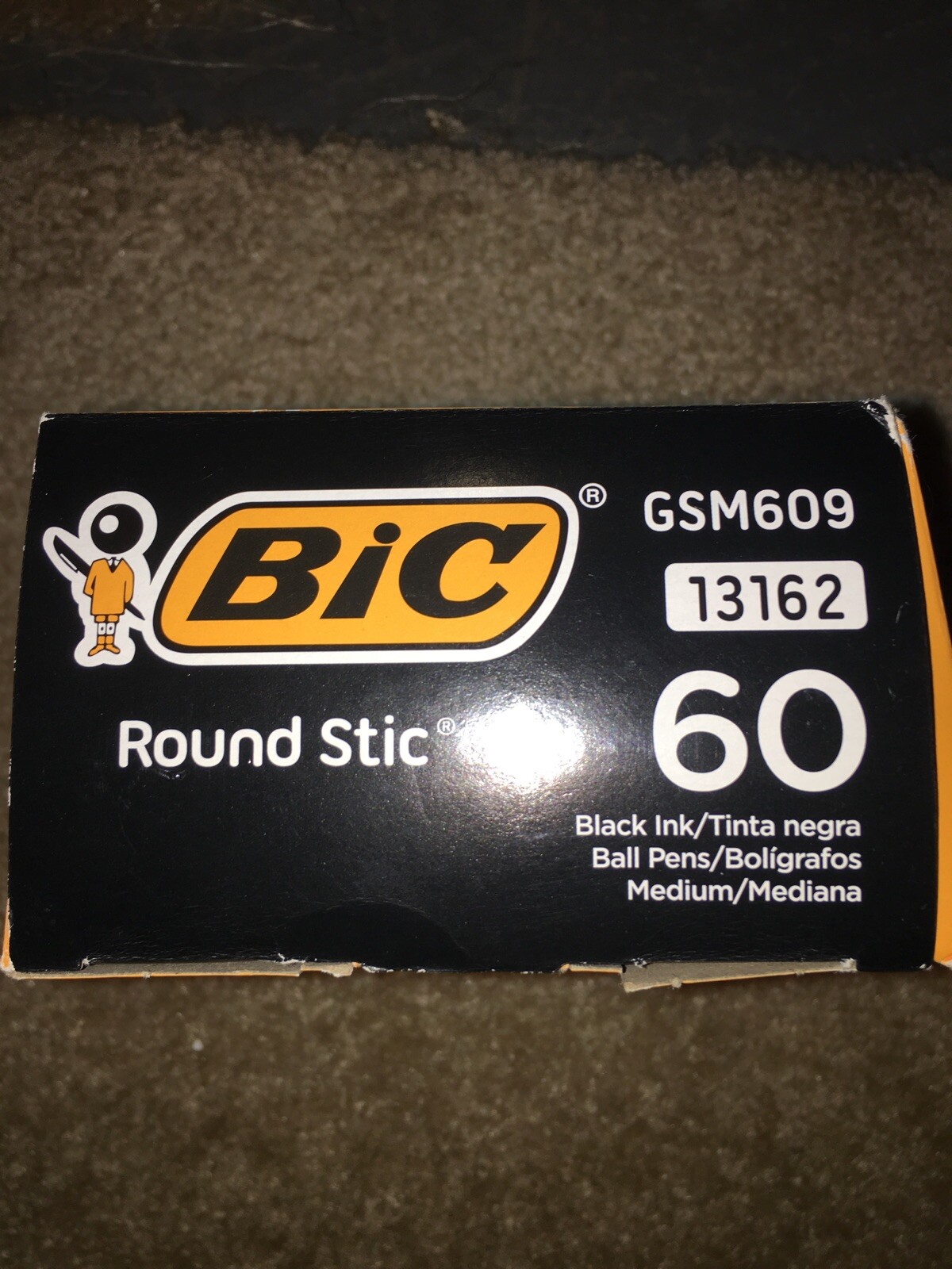 BIC BICGSM609BK Medium 1.0mm Round Stic Ballpoint Pens, Black – 60 Count