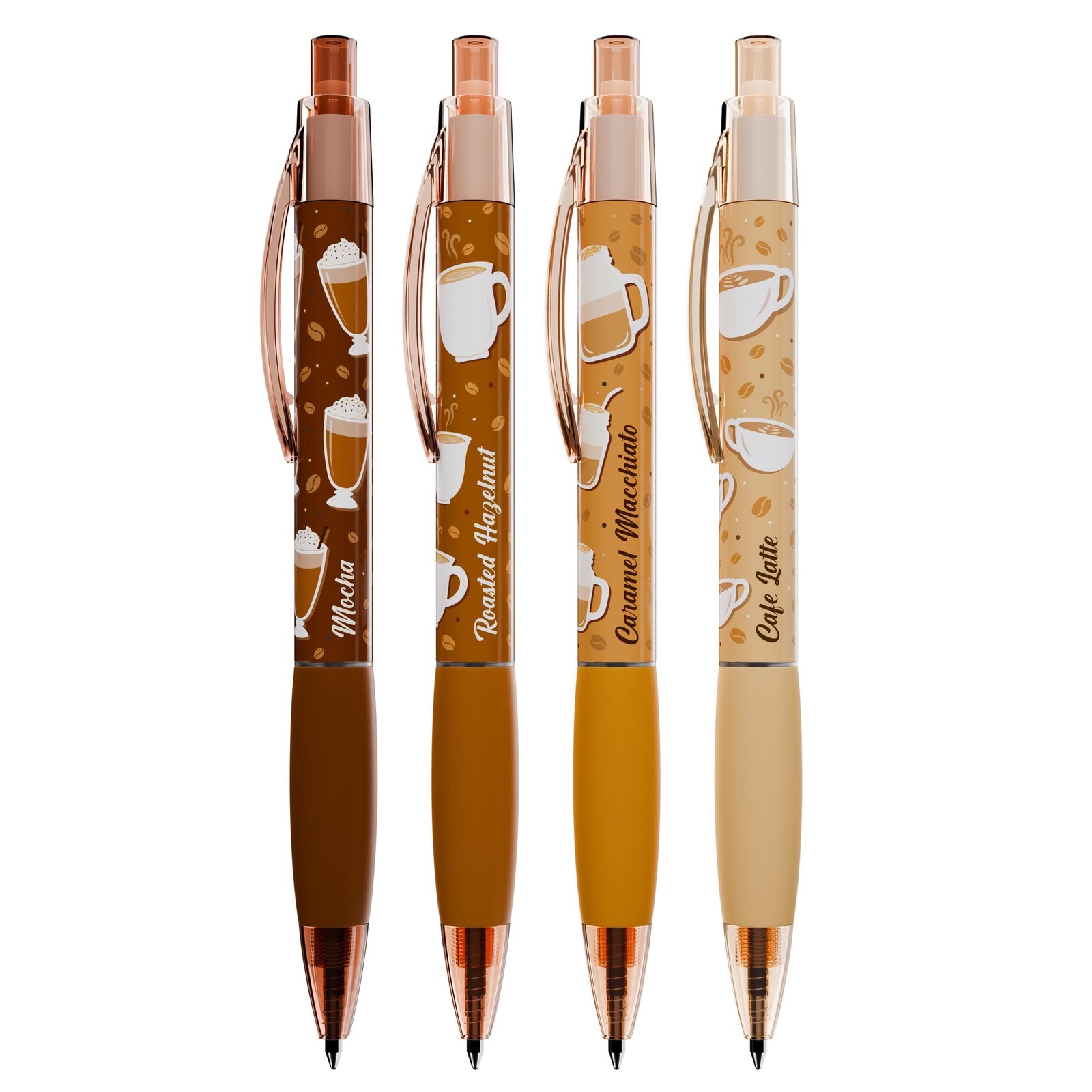 Coffee Smens – 4 Pack Black Gel Ink Pens with 1 Count (Pack of 4),