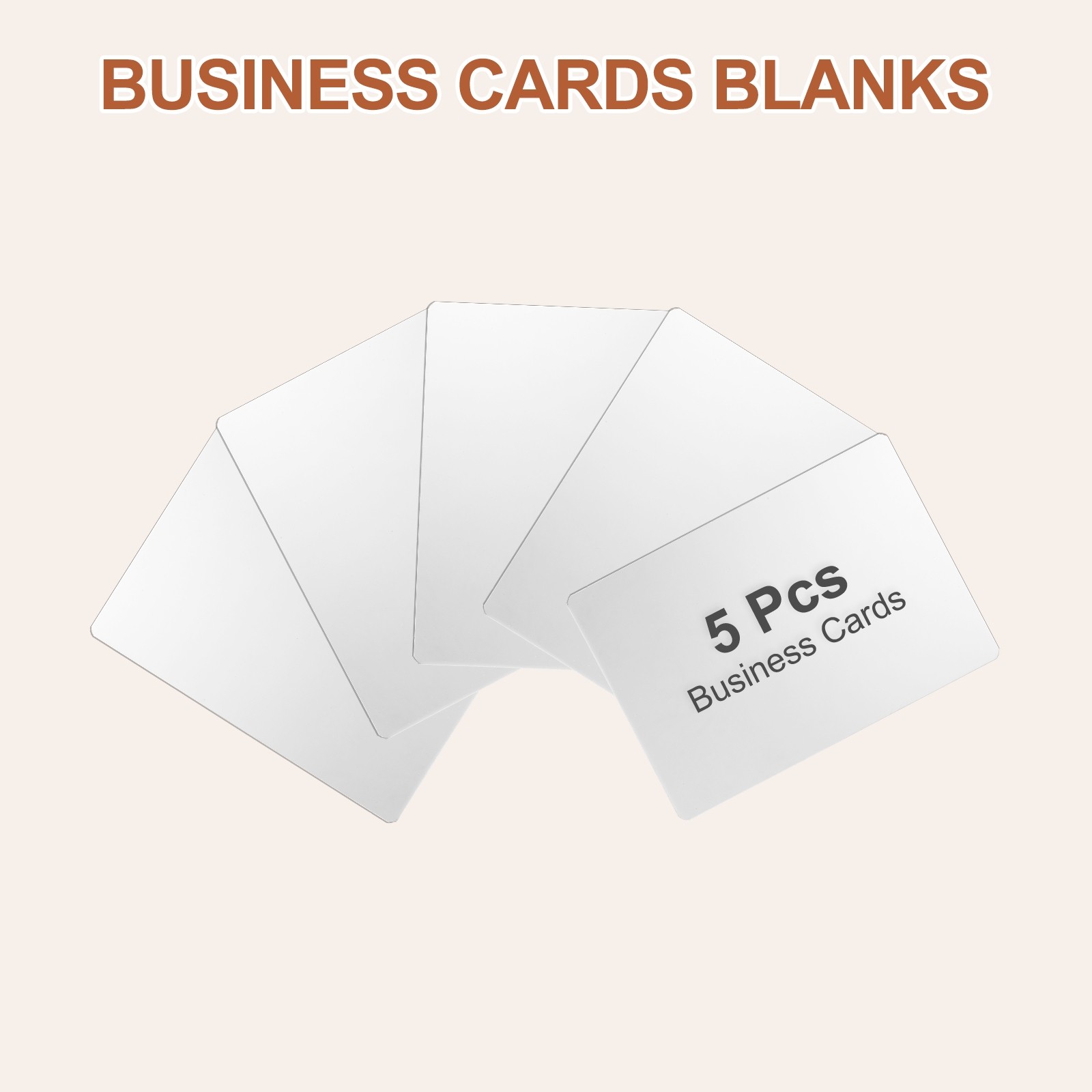 5pcs Metal Business Cards Blanks 4.7×3.1×0.02 Inch Mirror Laser Engrave White