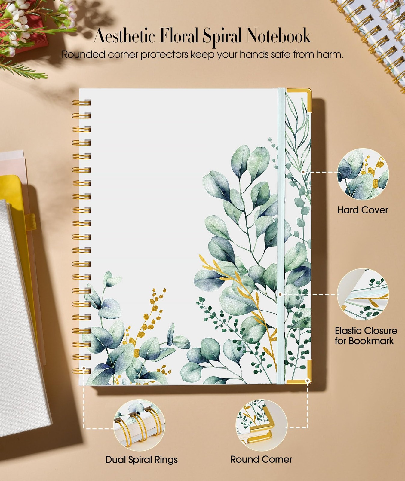 Aesthetic Spiral Notebook Journal for , 160 Pages Lined Notebooks 5.75” x 8.3…