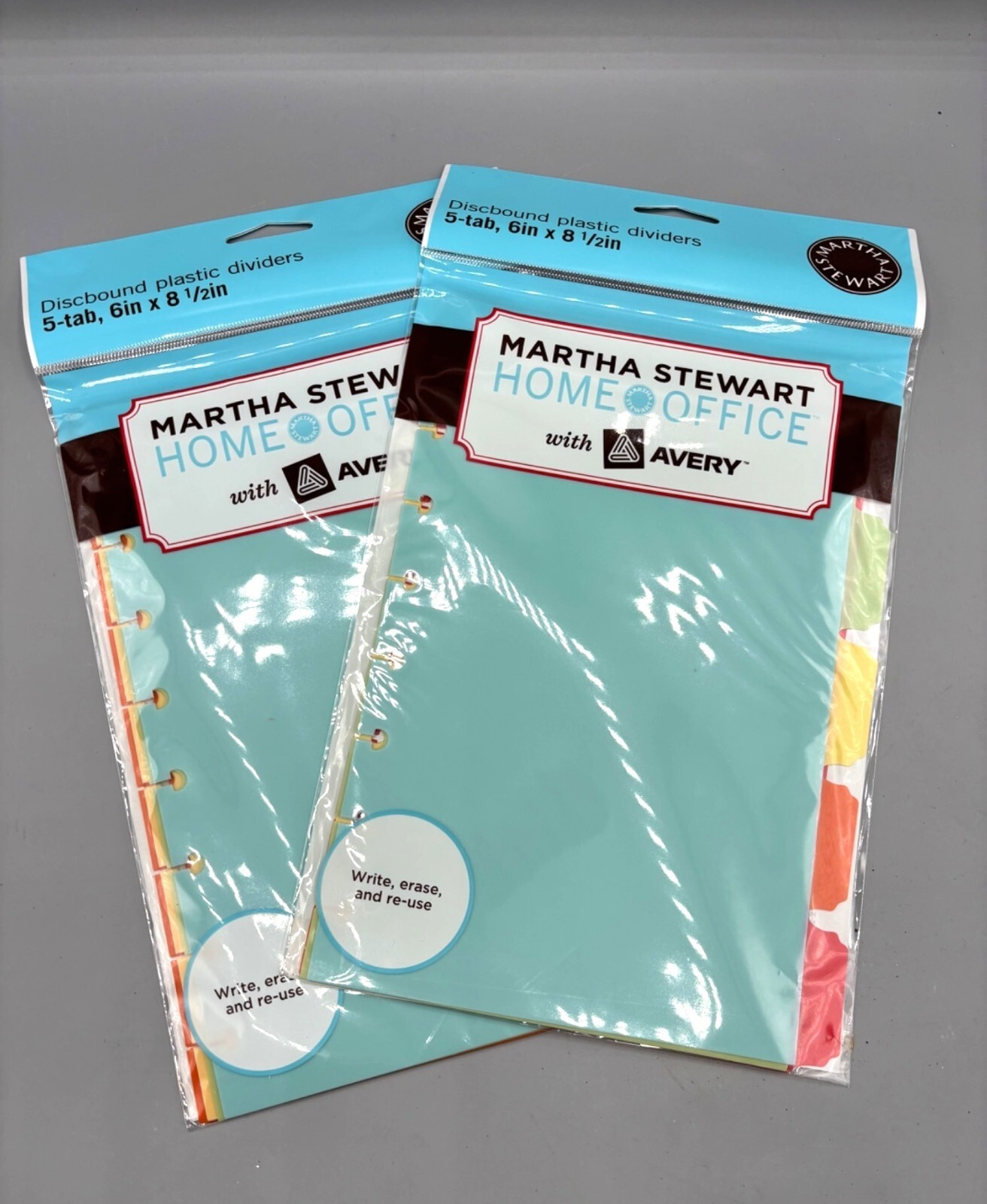 Martha Stewart Home Office 5-Tab Plastic Dividers 6in X 8.5in Avery (2 Pkgs)
