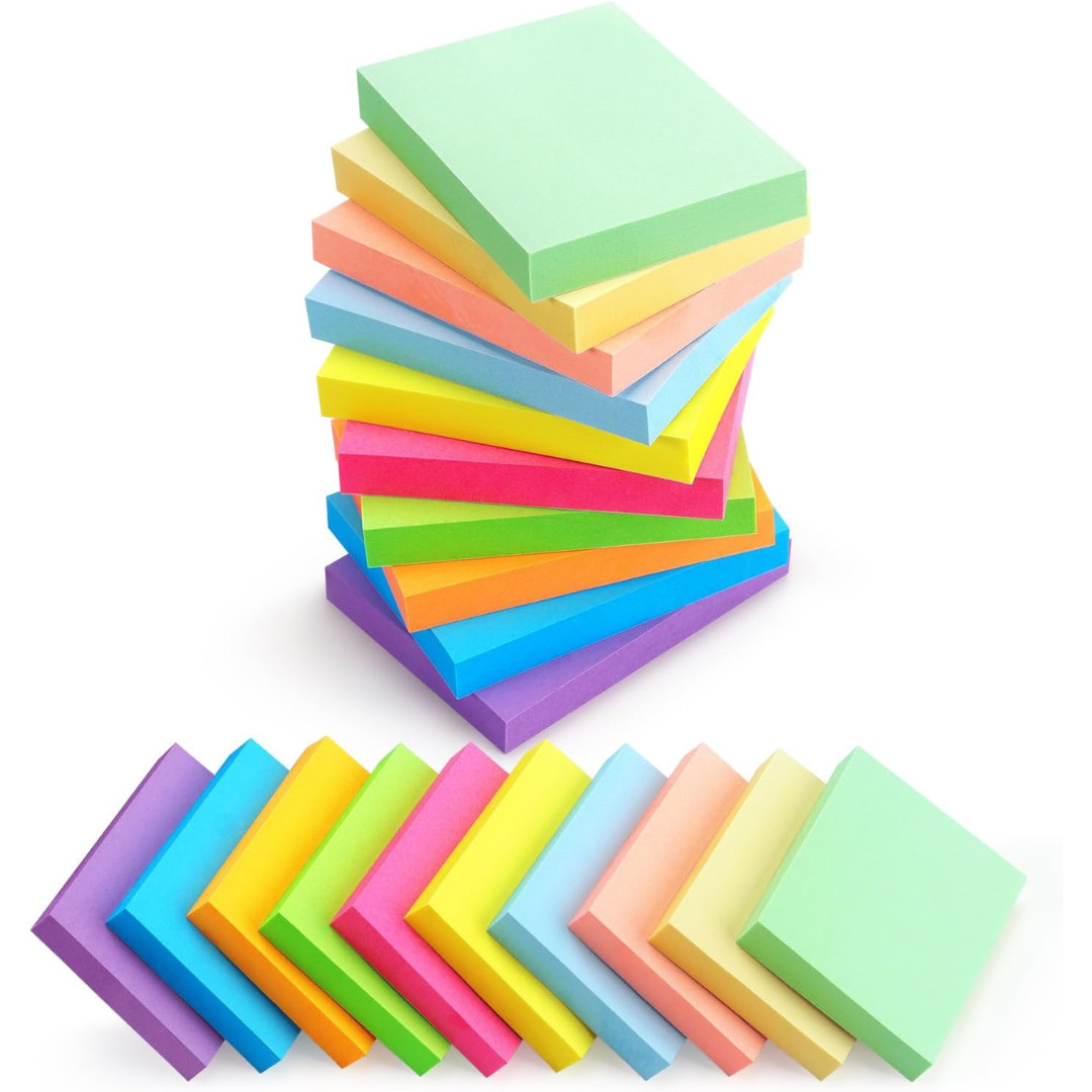 20 Pads Post It Notes 10 Colors 1.5 x 2 Inches Small Post It Notes 100 Sheets