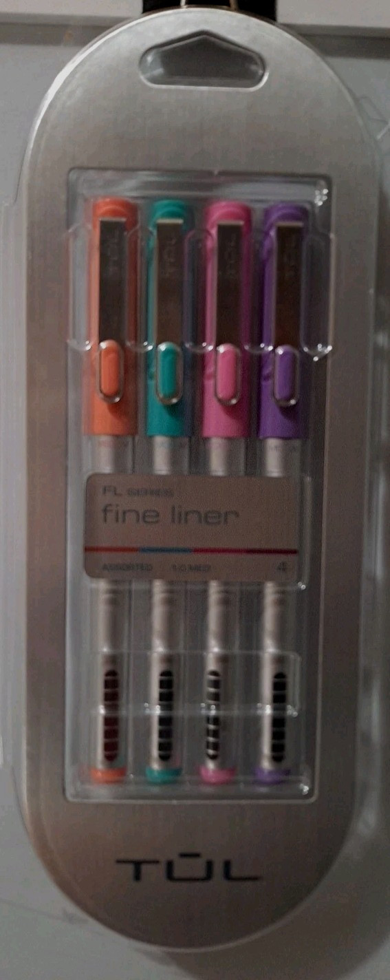 TUL Fine Liner Felt-Tip Pens Medium 1.0 mm – Blue Pink Peach Boysenberry Colors