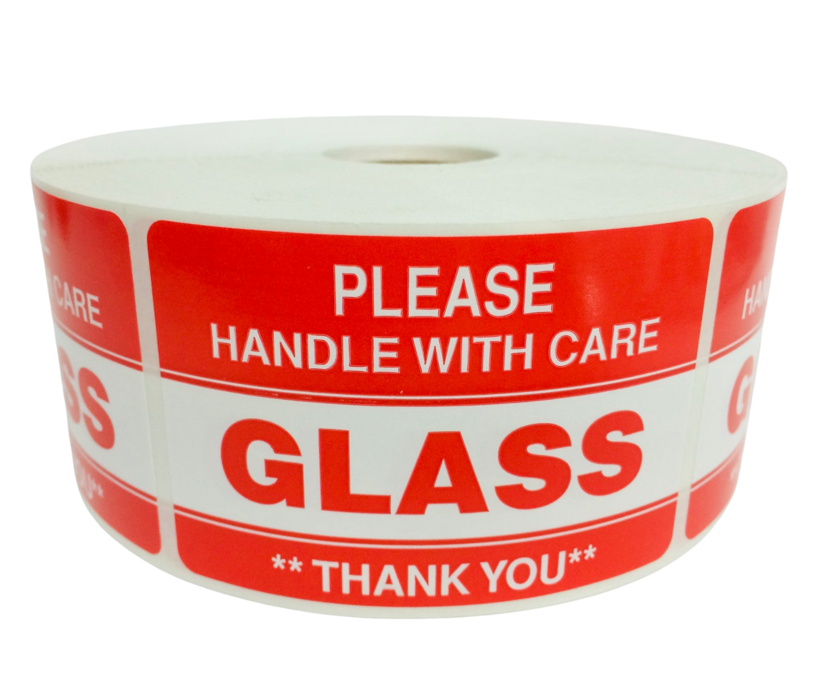 Please Glass Stickers | Fragile Thank You | Peel & Stick | 2″x3″ | 500 Labels