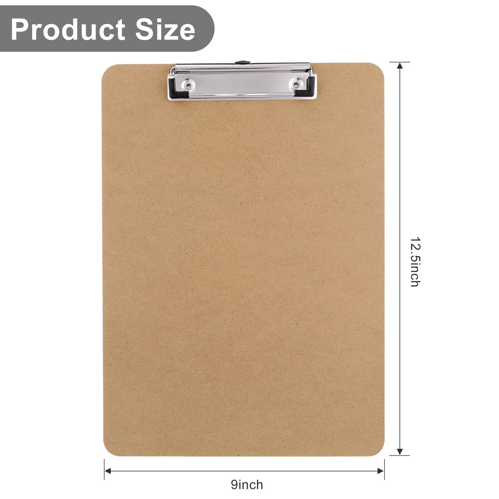 Wood Clipboards 20 Pack Letter Size 8.5×11 A4 Standard Low Profile Clip