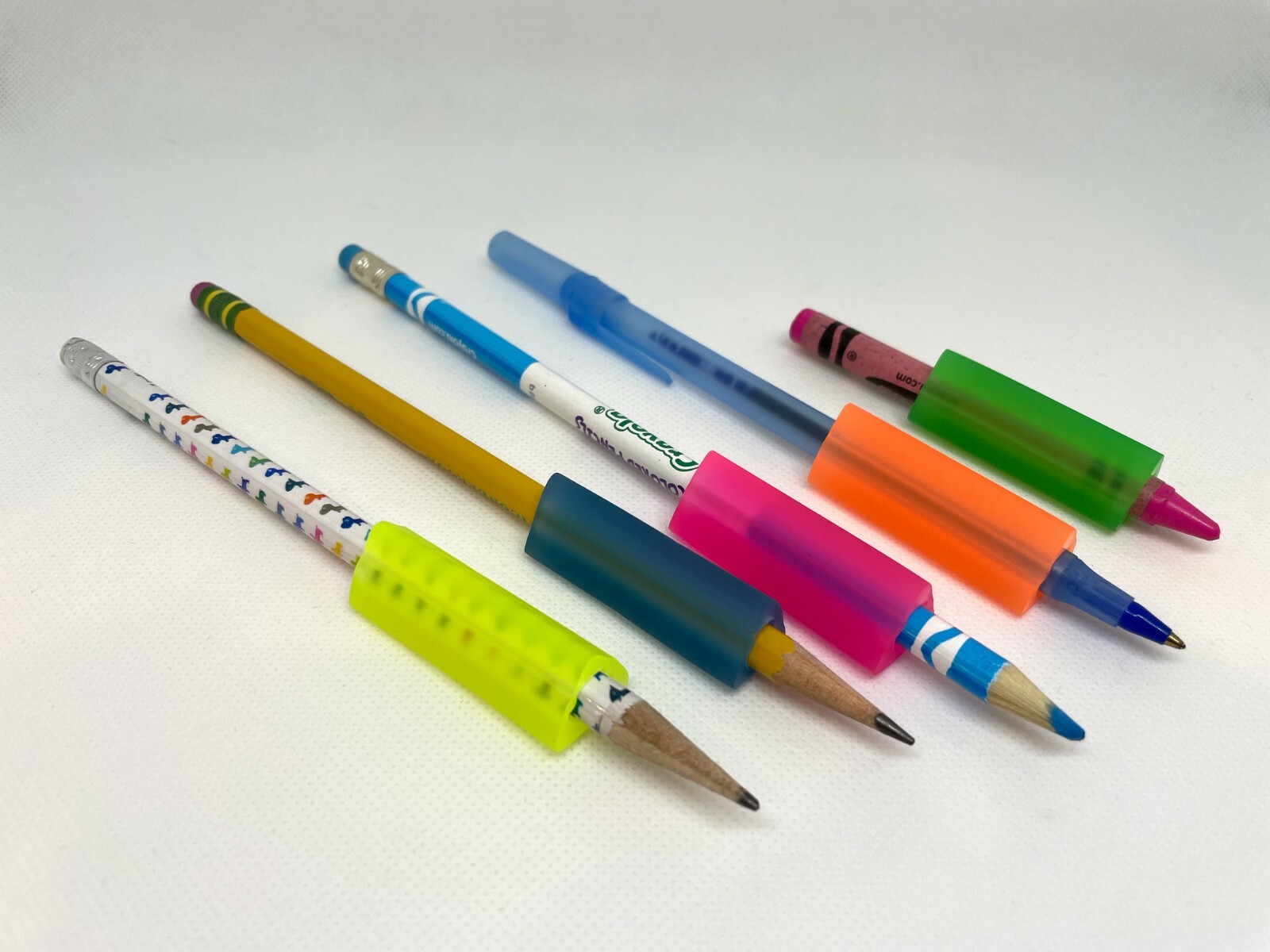 Pencil Grips (25 pk) Triangle Style, Multi-Colors – Fits Pencils/Pens & Crayons