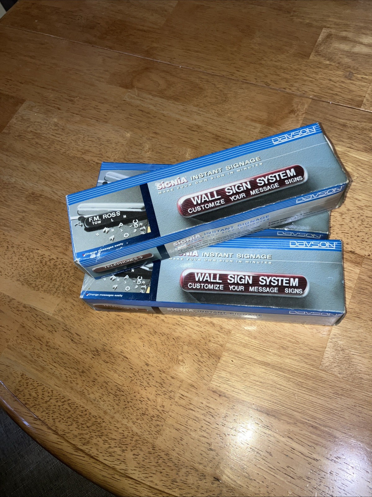 Vintage 1Davson Signia Instant Wall Signage 5602 Burgundy 9 5/8” x 1 7/8” x 7/8″