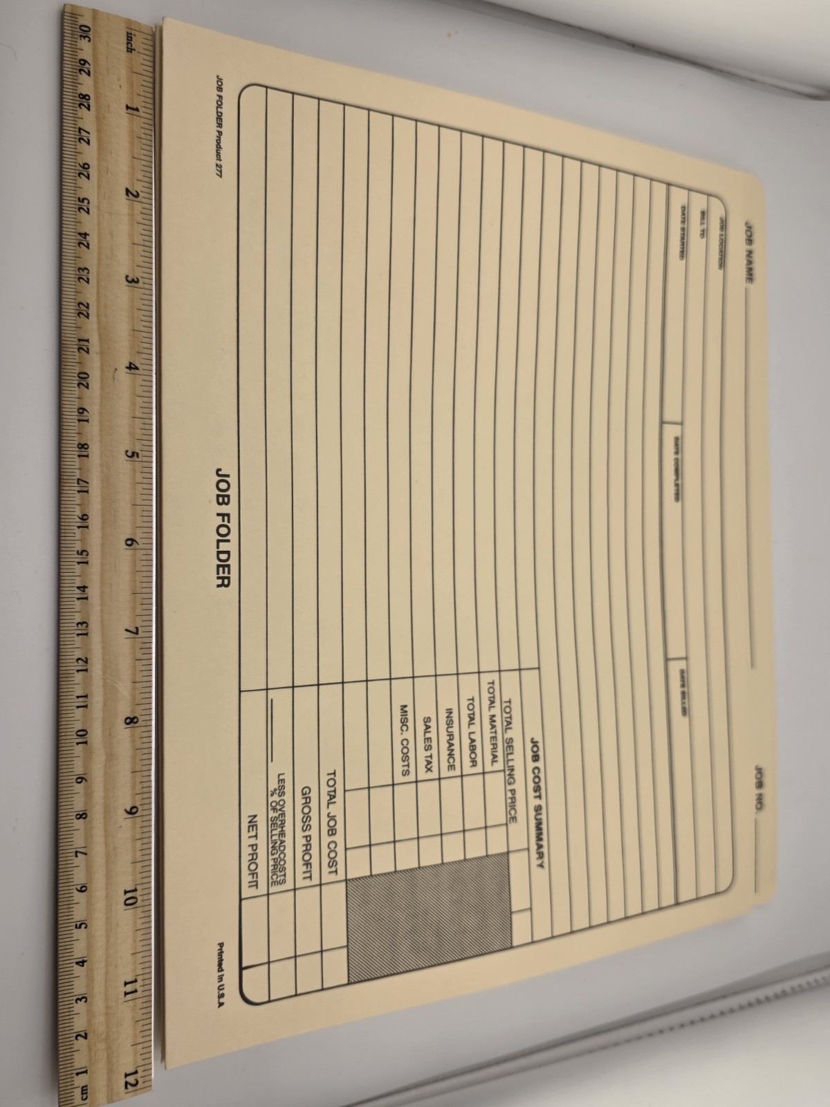 Job Folder Expanding Manila File Jacket Pre Printed 12×10 Box Of 50 Item No 277