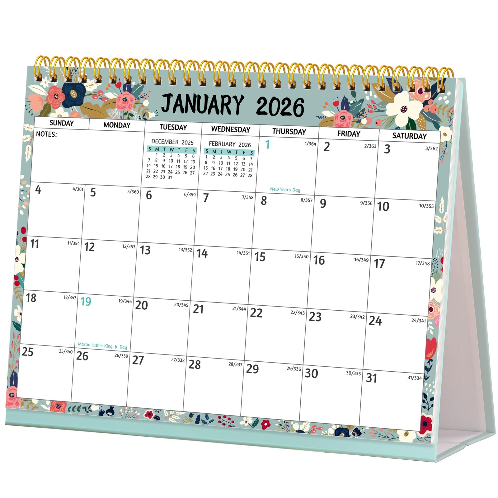 Desk Calendar 2026 – Standing Flip Desktop 2026, 12 Months(January…