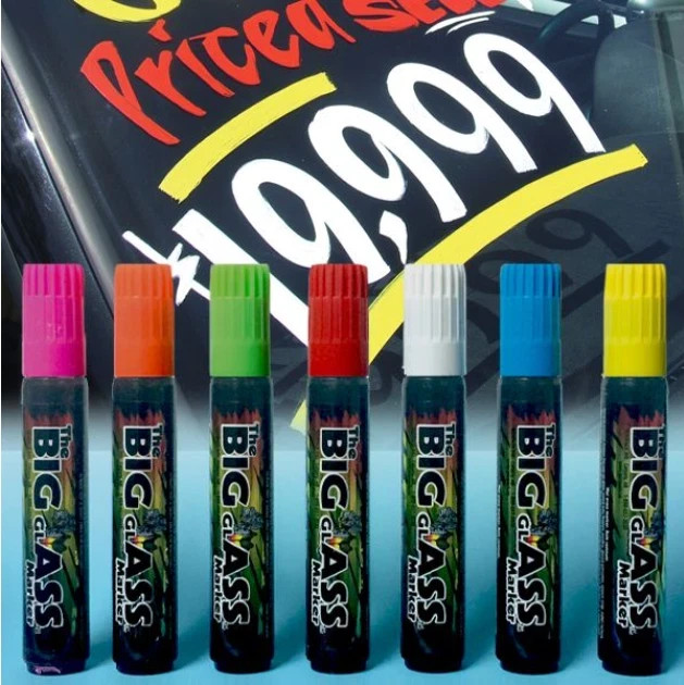 The Big Glass Marker Washable YELLOW Writer – Automotive Car Paint Pen – 1 Count
