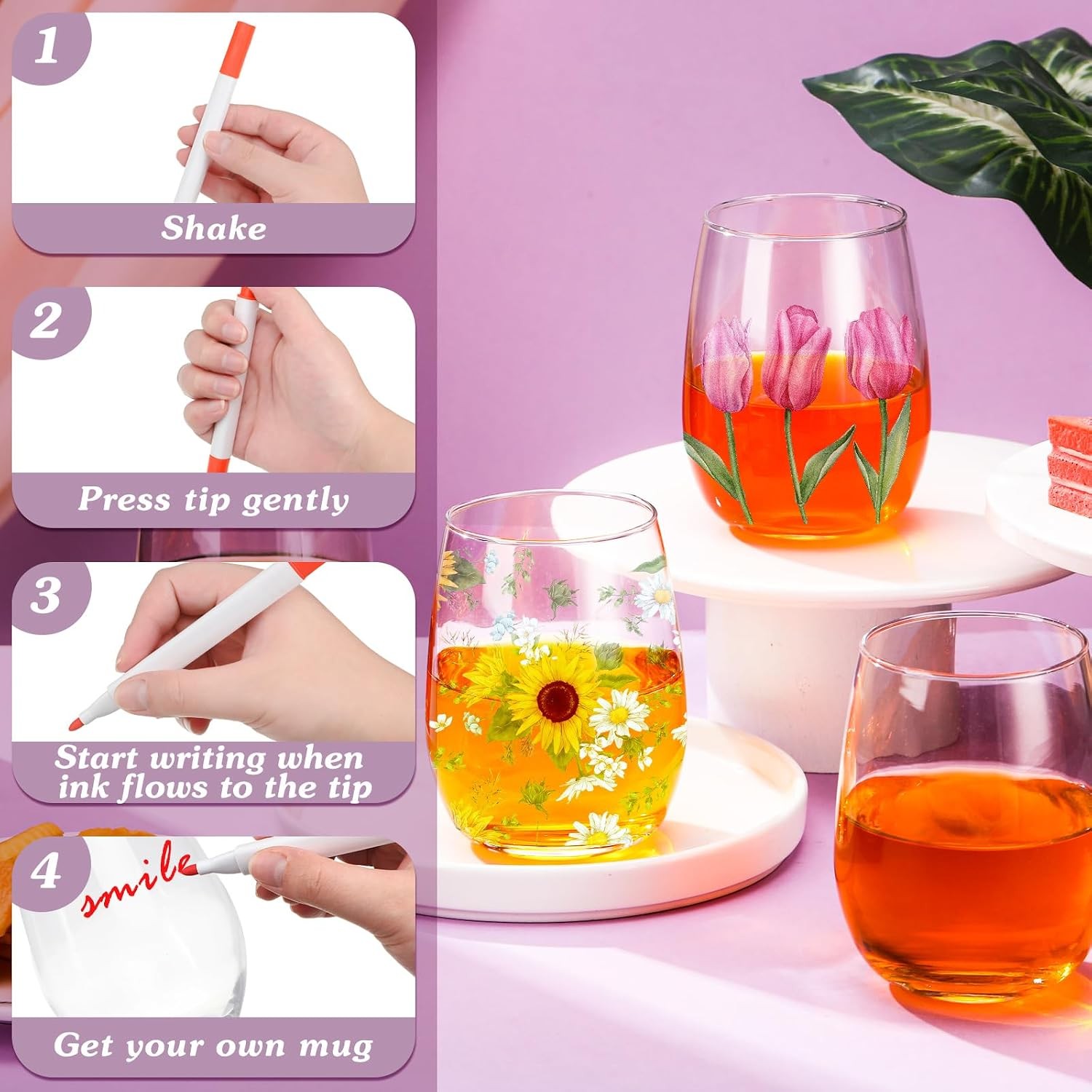 Paint Your Own Wine Glass Crafts Glass Painting DIY Markers Acrylic Paint with