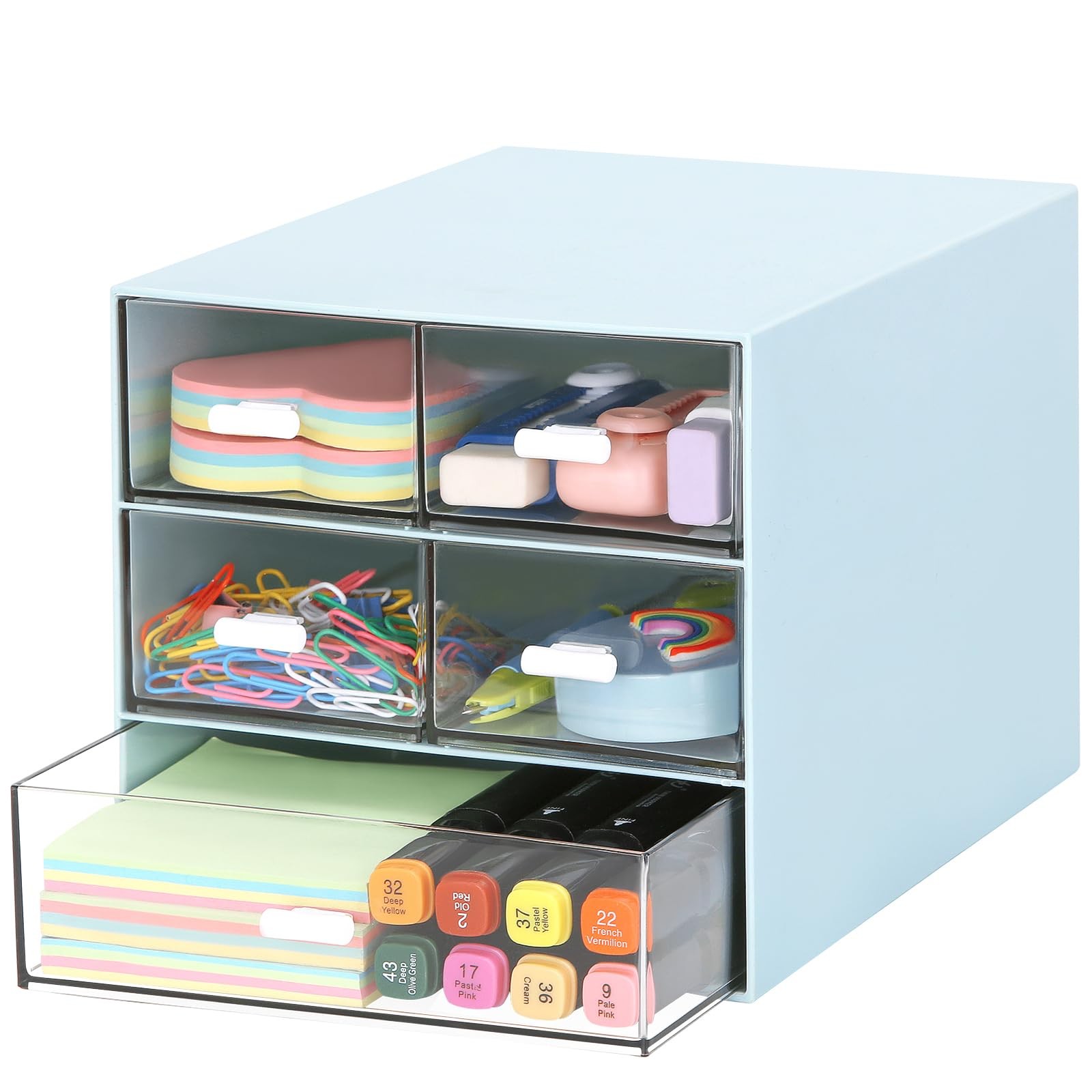 Desk Organizer with 5 Drawers, Rectangular Office Stationery Supplies Desktop…