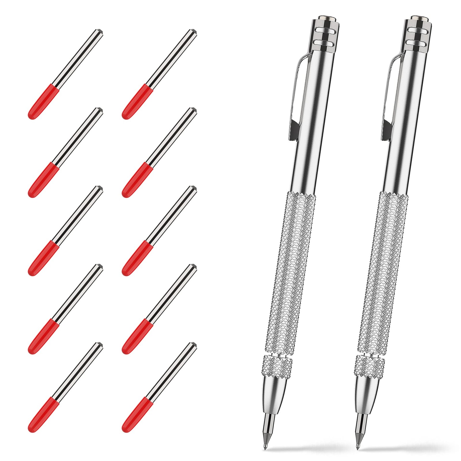 Glieskir 2 Pack Tungsten Carbide Scriber 1 Count (Pack of 4), 2PCS Silver