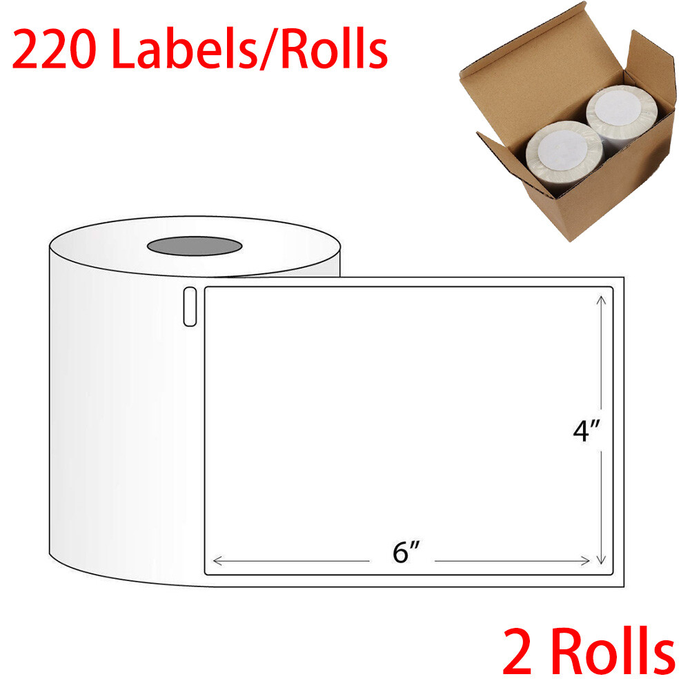 2 Roll Thermal 4x 6 Shipping Postage Labels 220/Roll Compatible Dymo 4XL 1744907