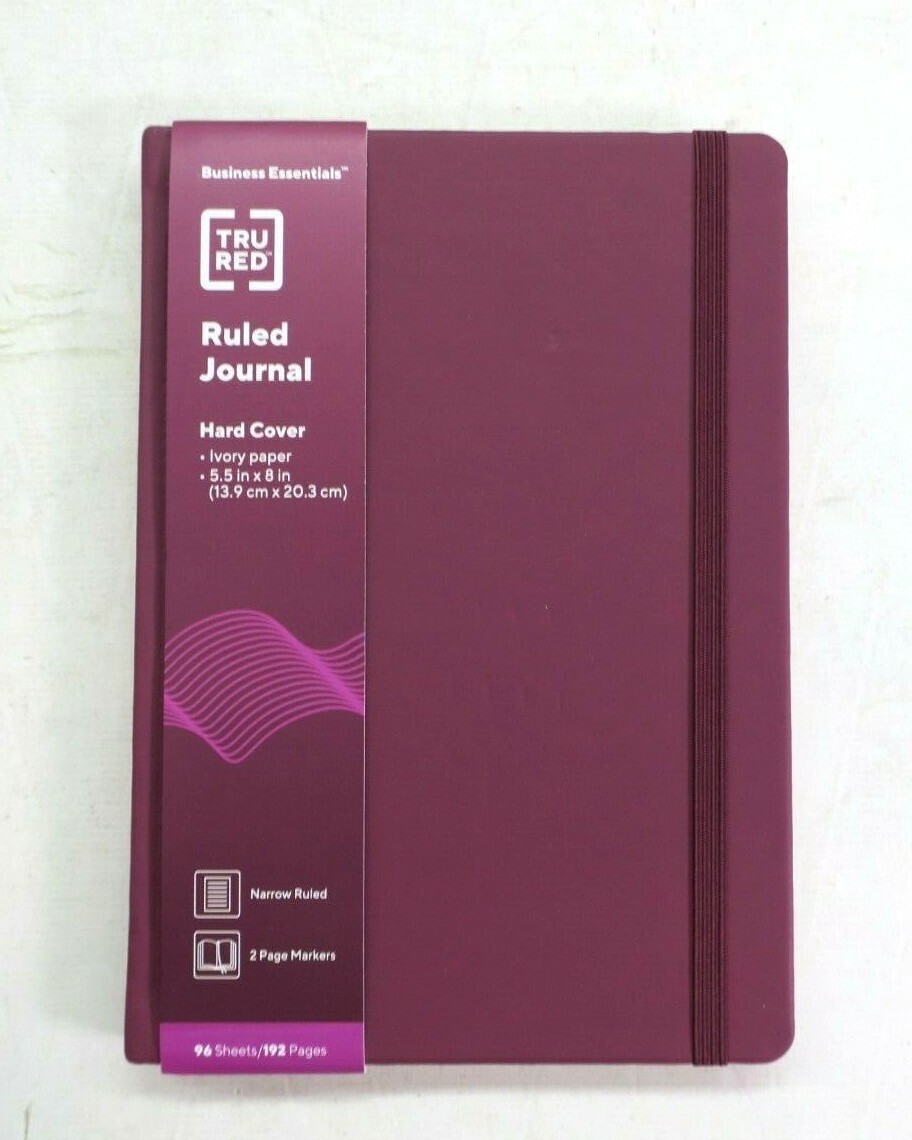 Tru Red Ruled Journal Hard Cover Business Essentials 5.5″ x 8″ Purple 96 Sheets