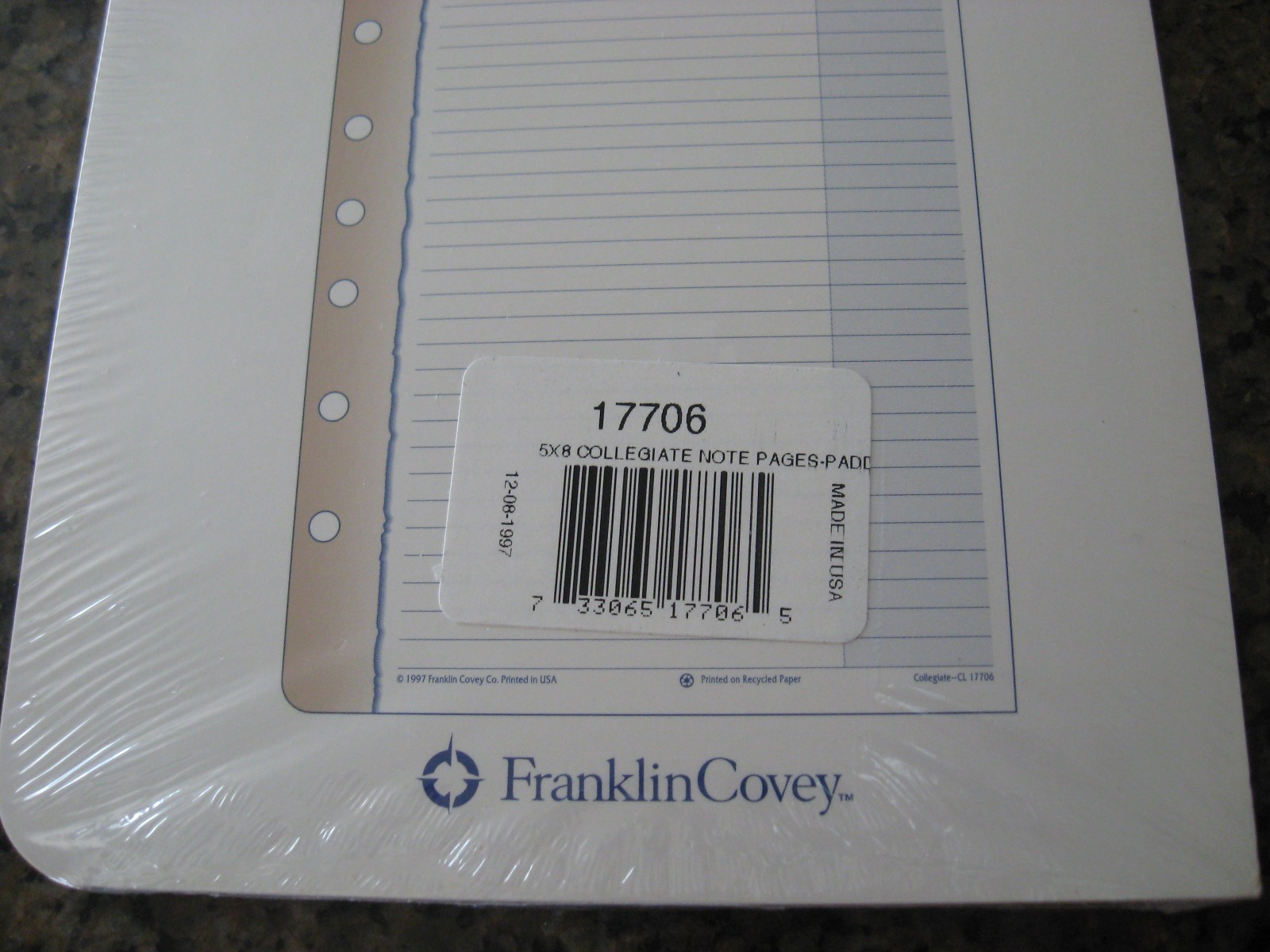 Vintage 90’s 1997 Franklin Covey Collegiate Edition 5×8″ Refill Note (50 Pages)
