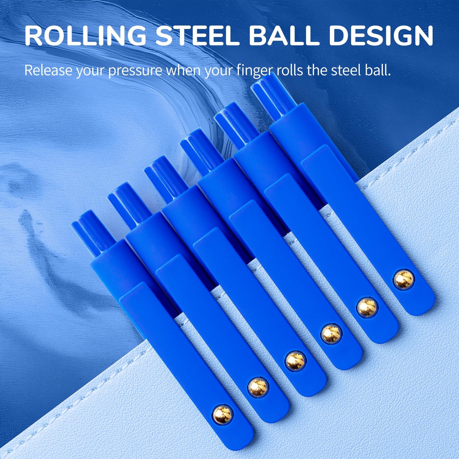 UIXJODO Blue Pens, 6 Pcs 1 Count (Pack of 6), 6 Gold – Ink