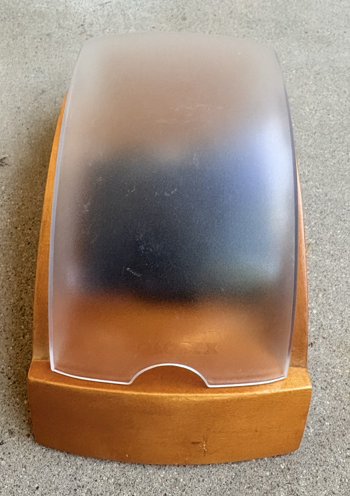 Rare Vintage Rolodex Card File Wood Frosted Plastic Lid Eldon Products