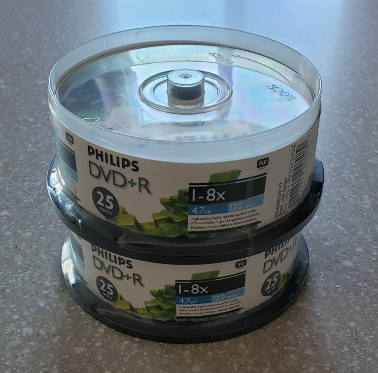 Brand New Sealed 50 total 2 PHILIPS DVD+R Spindle 25 Pack 8X / 4.7GB / 120 Min
