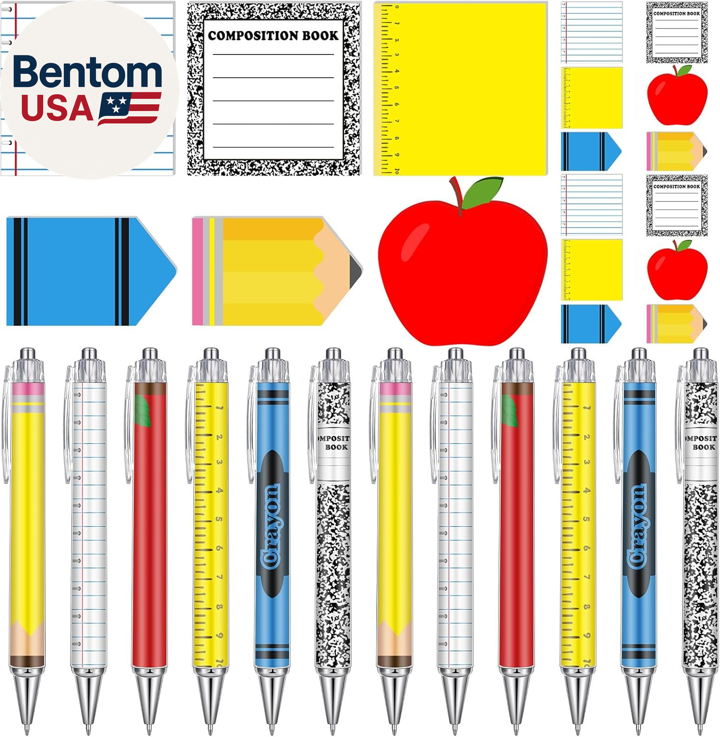 24 Pcs End of Year Teacher Gift Funny Teacher Sticky Notes Ballpoint Pen Notepad