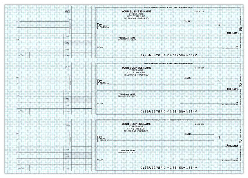 3-On-A-Page General Disbursement 1 Part Business Size Checks / Item: IPPFS