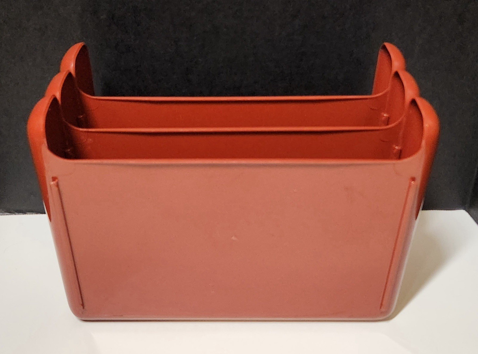 Vintage 1982 Eldon Office Products 3 Tier Desk Organizer Stack Tray Orange Brown