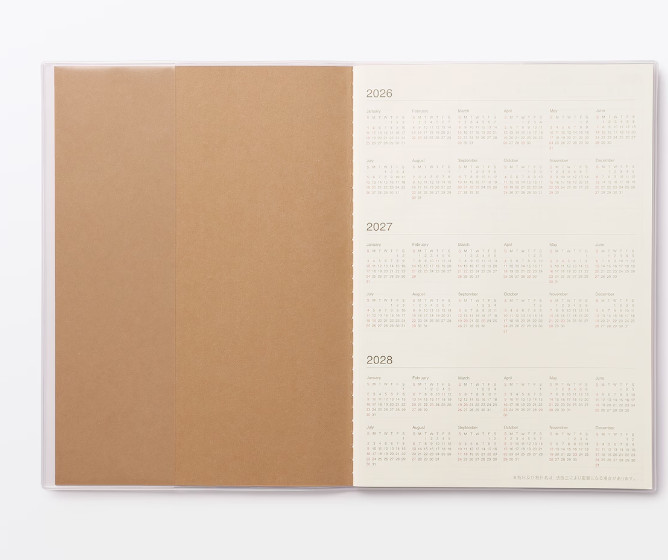 Muji 2026 Monthly Planner Start from December 2025 A6 B6 A5 B5 select