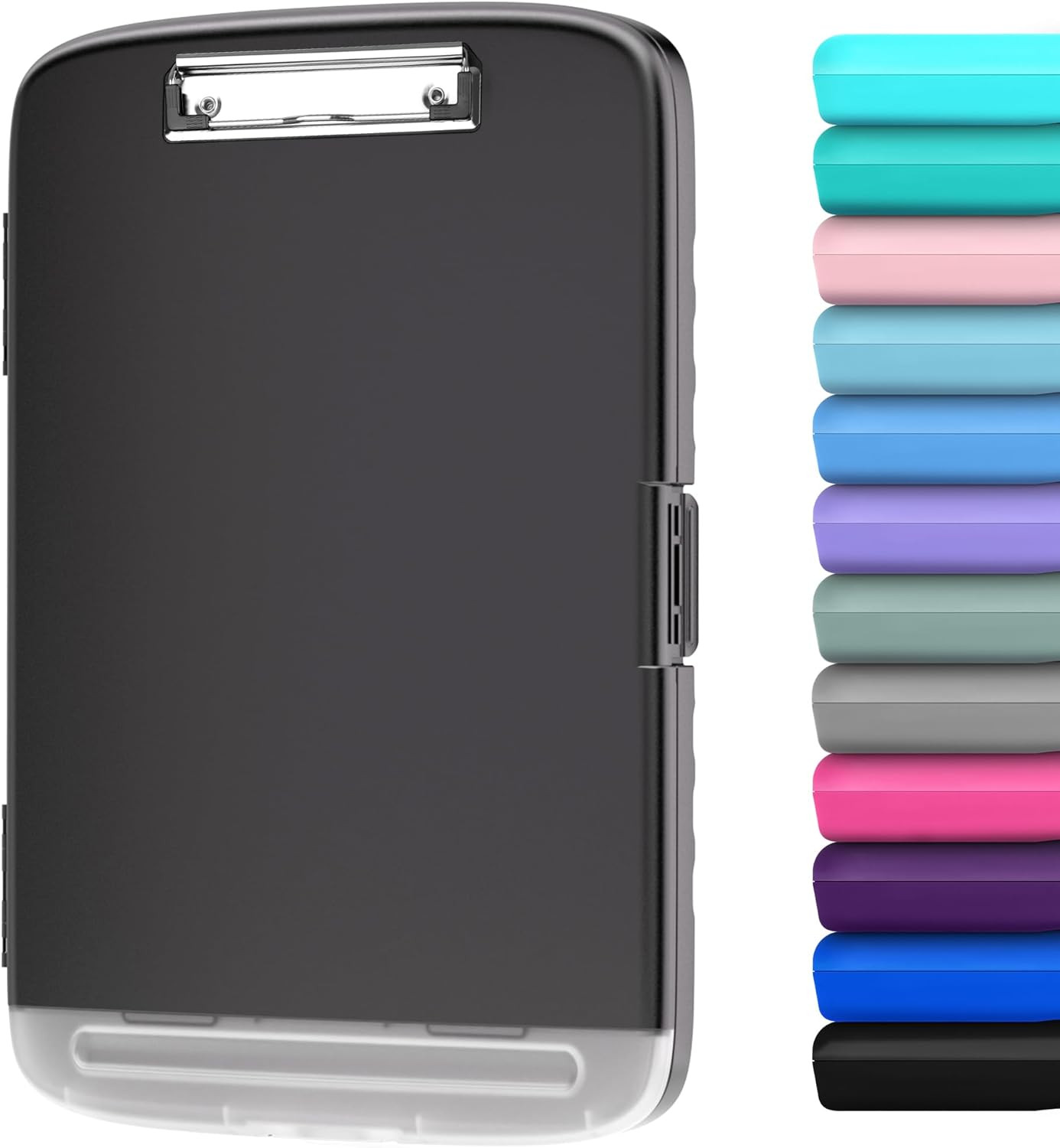 Clipboard with Storage, Large Capacity Nursing Clipboards with Low Profile Clip,