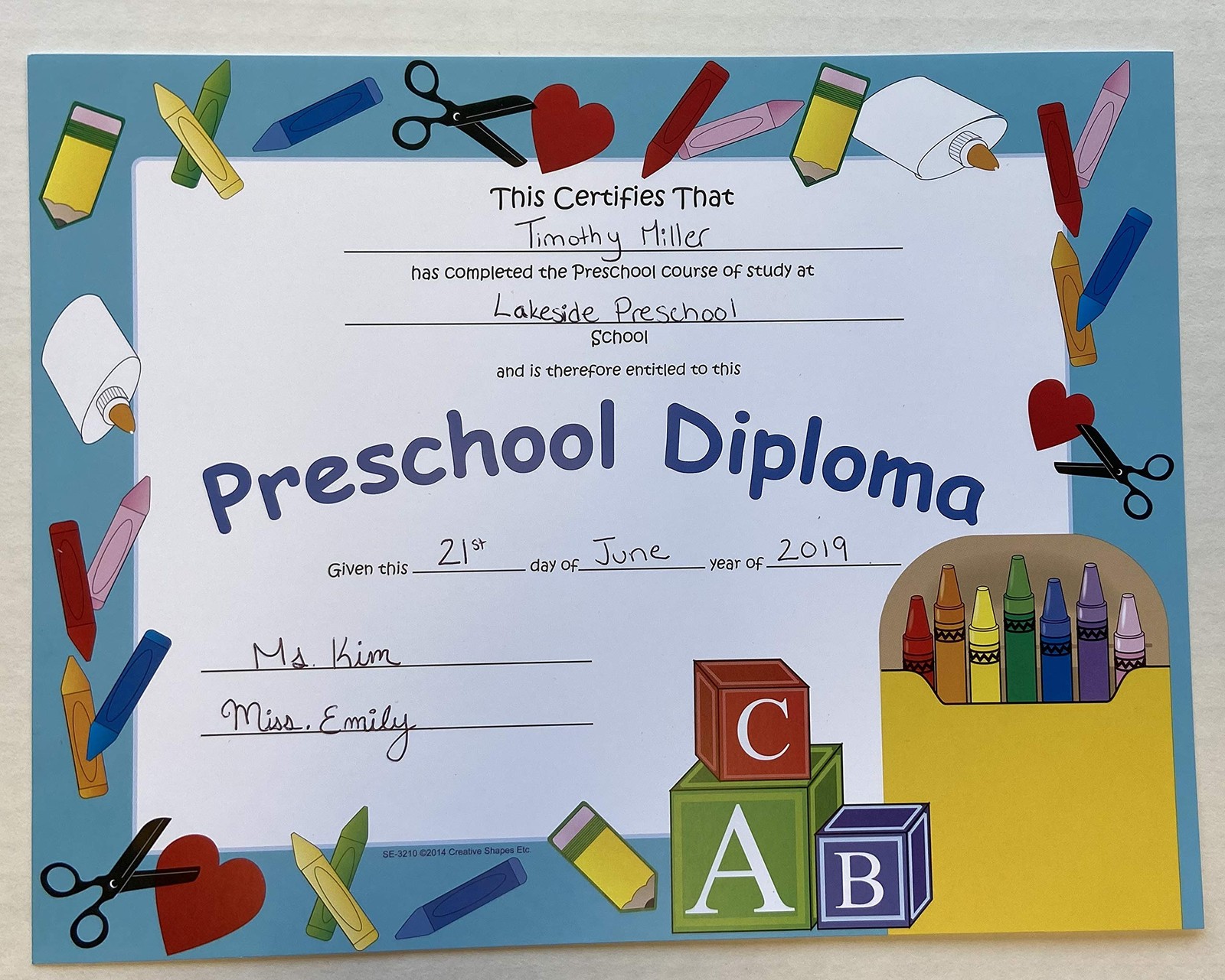 Preschool Diploma Recognition Certificates 11×8.5 Inch Colorful Award 30 PCS