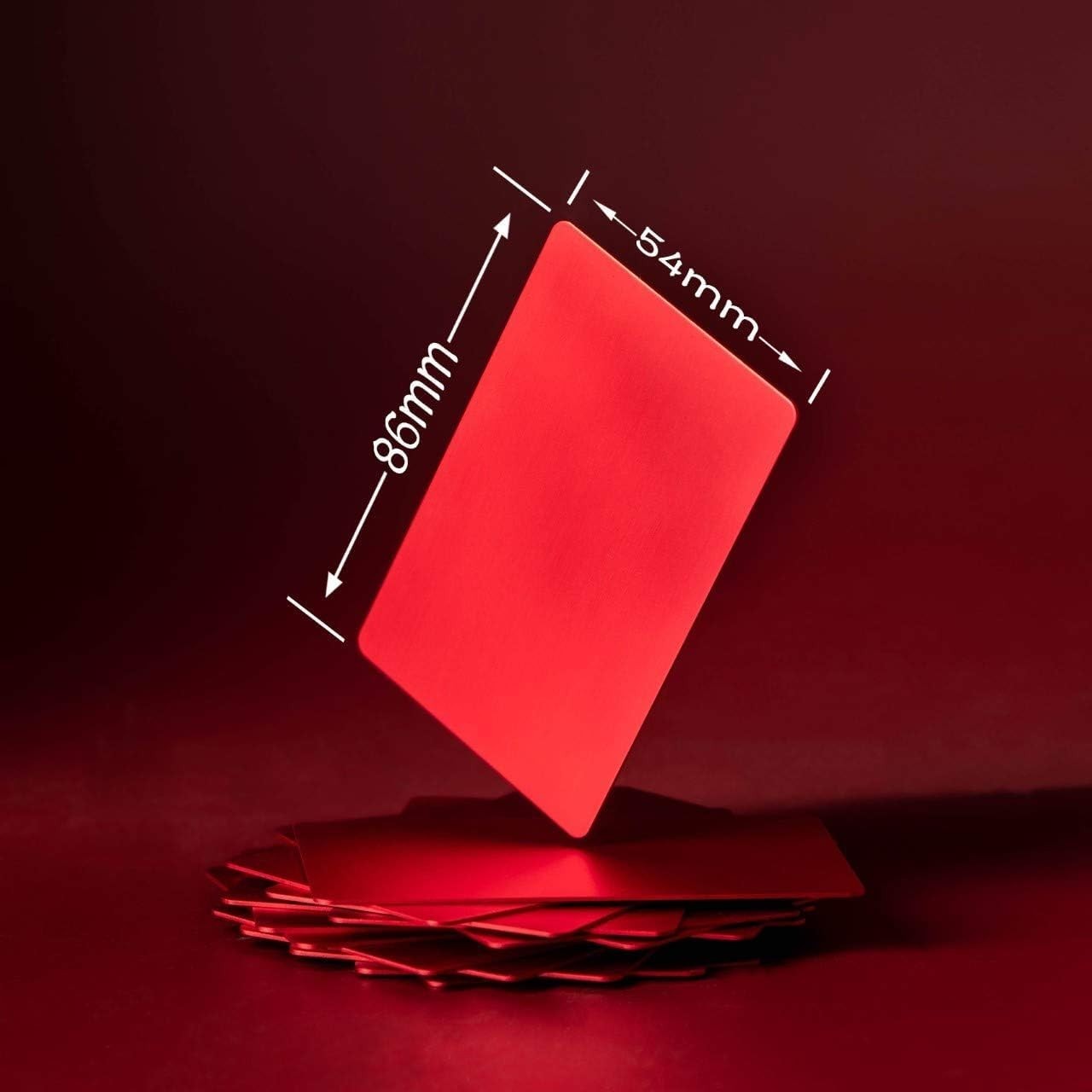 Thick Red Aluminum Metal Business Cards Anodized Aluminum 86 X 54 X 0.8mm 15 …