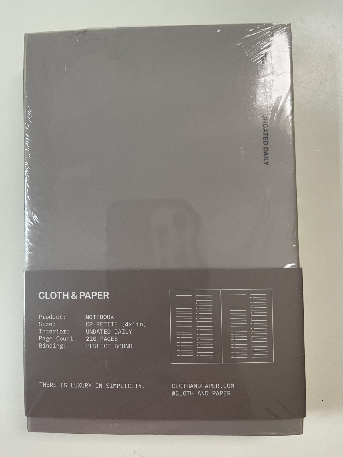 Cloth and Paper Left Bound Undated Daily Notebook CP Petite Perfect Bound 220 pg