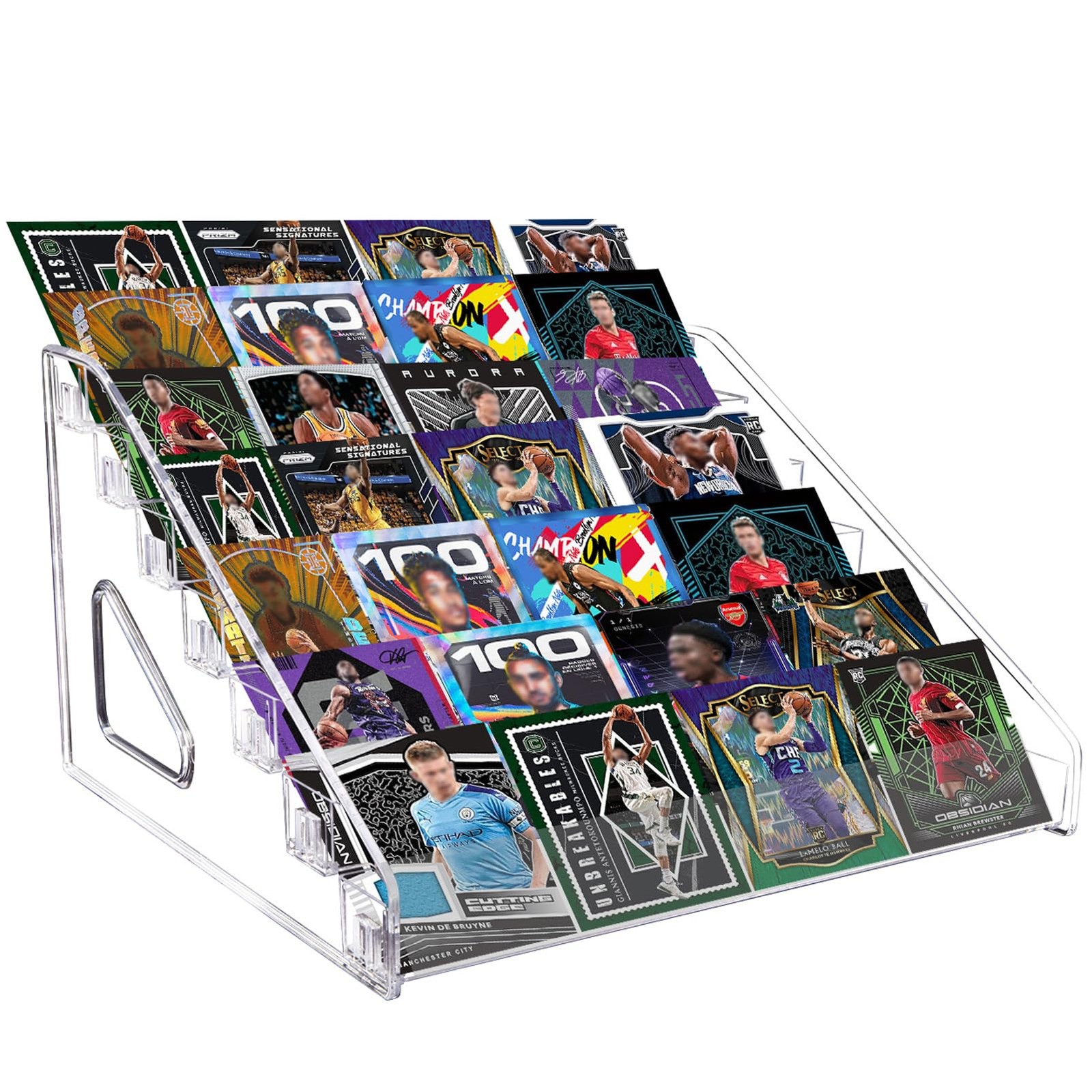 Trading Card Display Stand, 7-Tier Greeting Card Display Stand, 12 in Acrylic