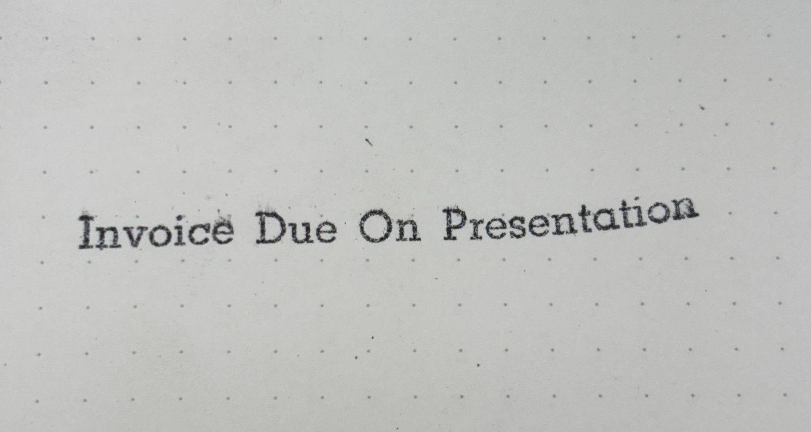 2 Vintage Rubber Office Desk Stamps PACKING SLIP, Invoice Due On Presentation