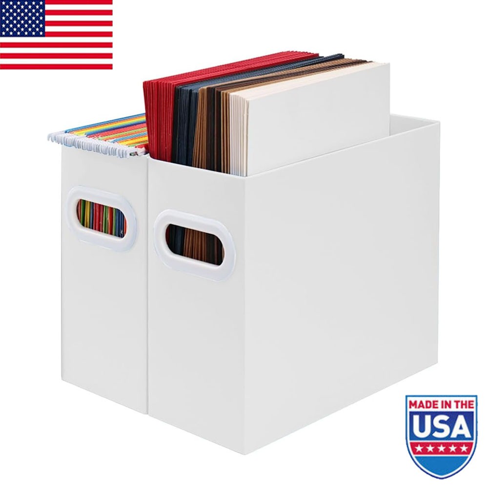 File Box for Hanging File Folders Collapsible Cardboard Box Filing Organizer