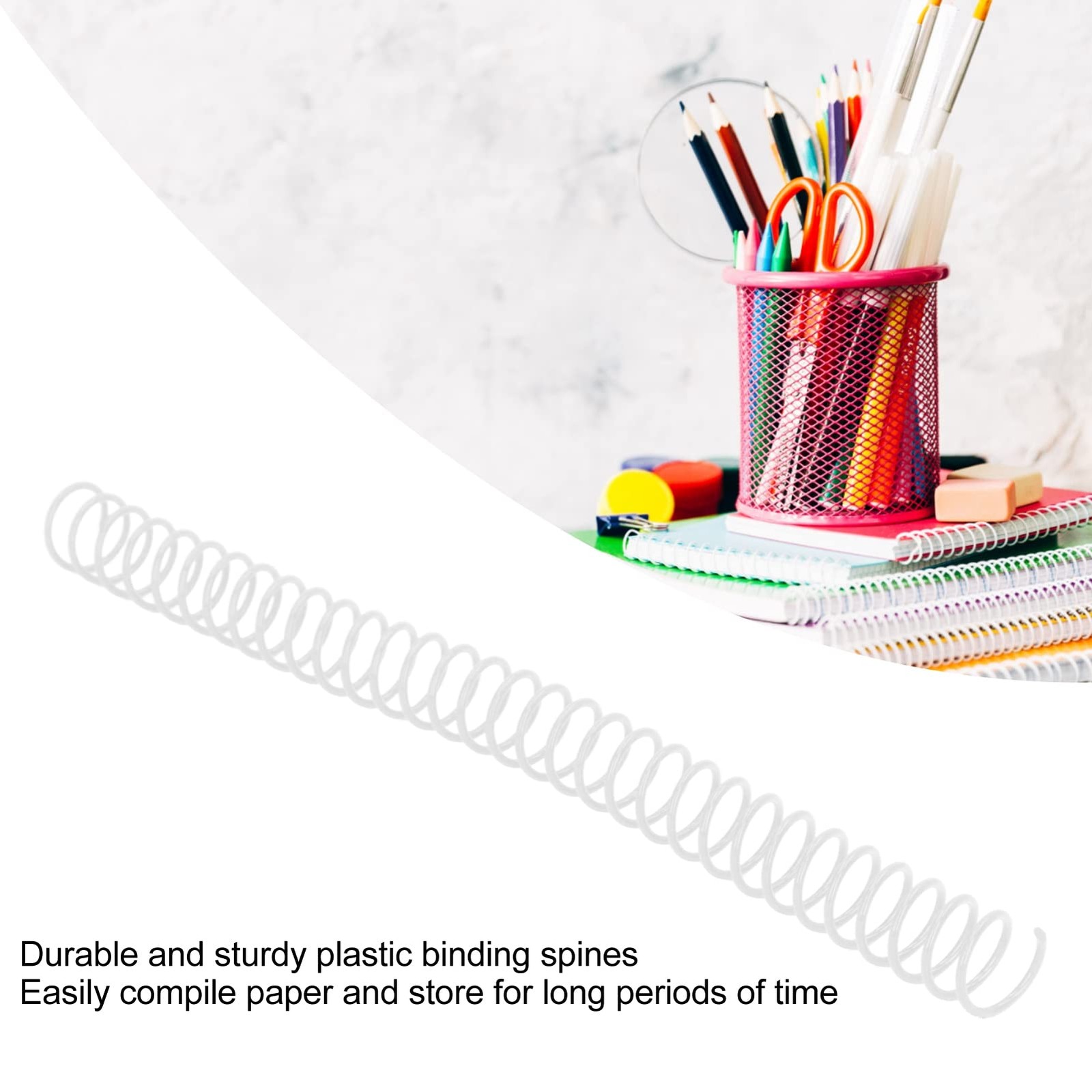 20Pcs Plastic Spiral Binding Coils Stationery accessories19mm 3/4in ID 30 Hol…