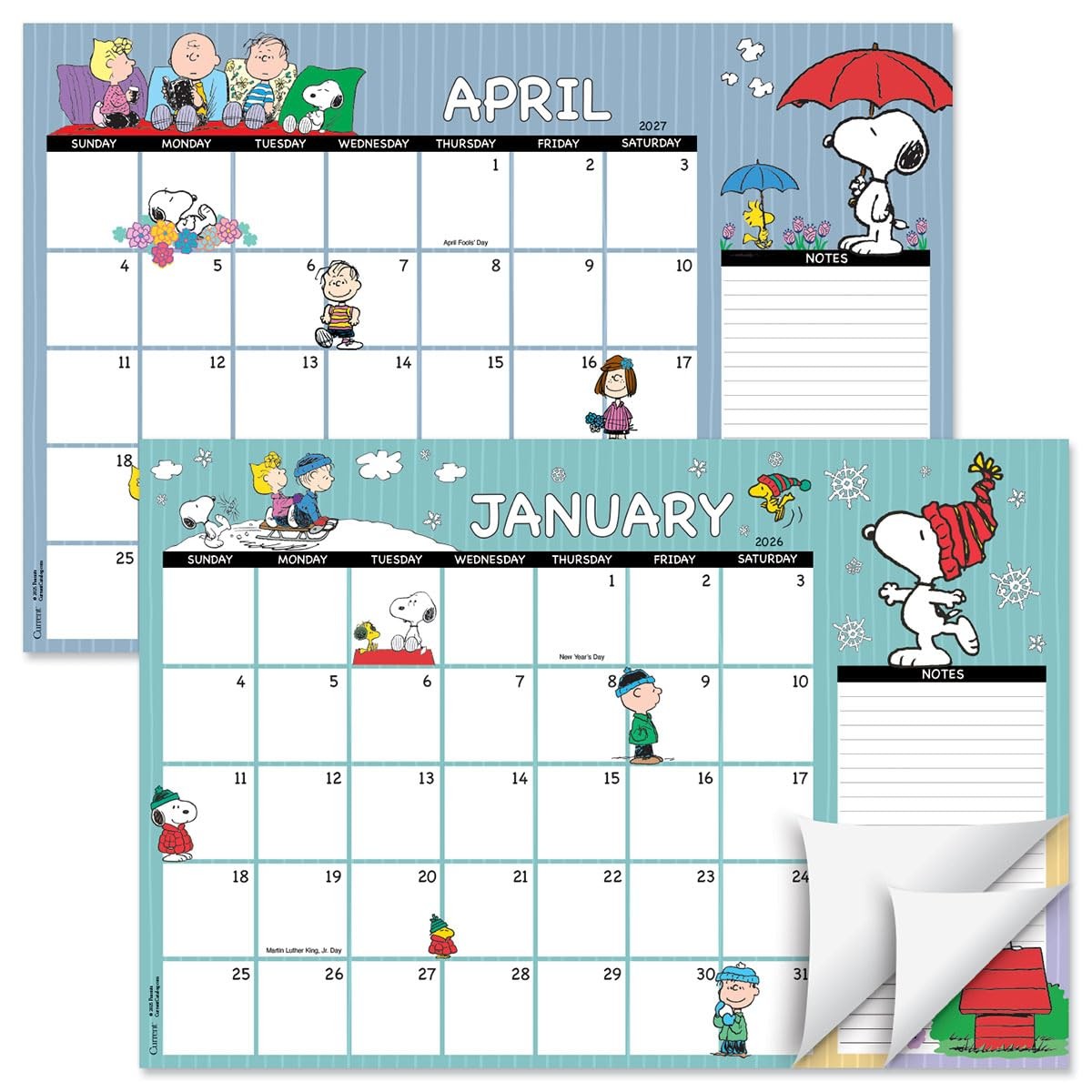 Current 2026-2027 PEANUTS Desk Calendar Pad, 11-Inch x 16-1/4-Inch Peanuts