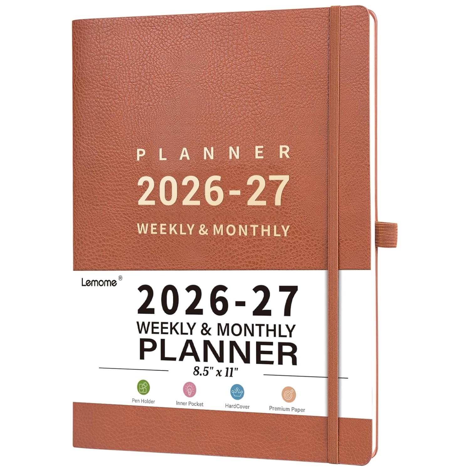 A4 Planner 2026-2027 – Faux Leather, 25 Notes Pages, Stylish Design
