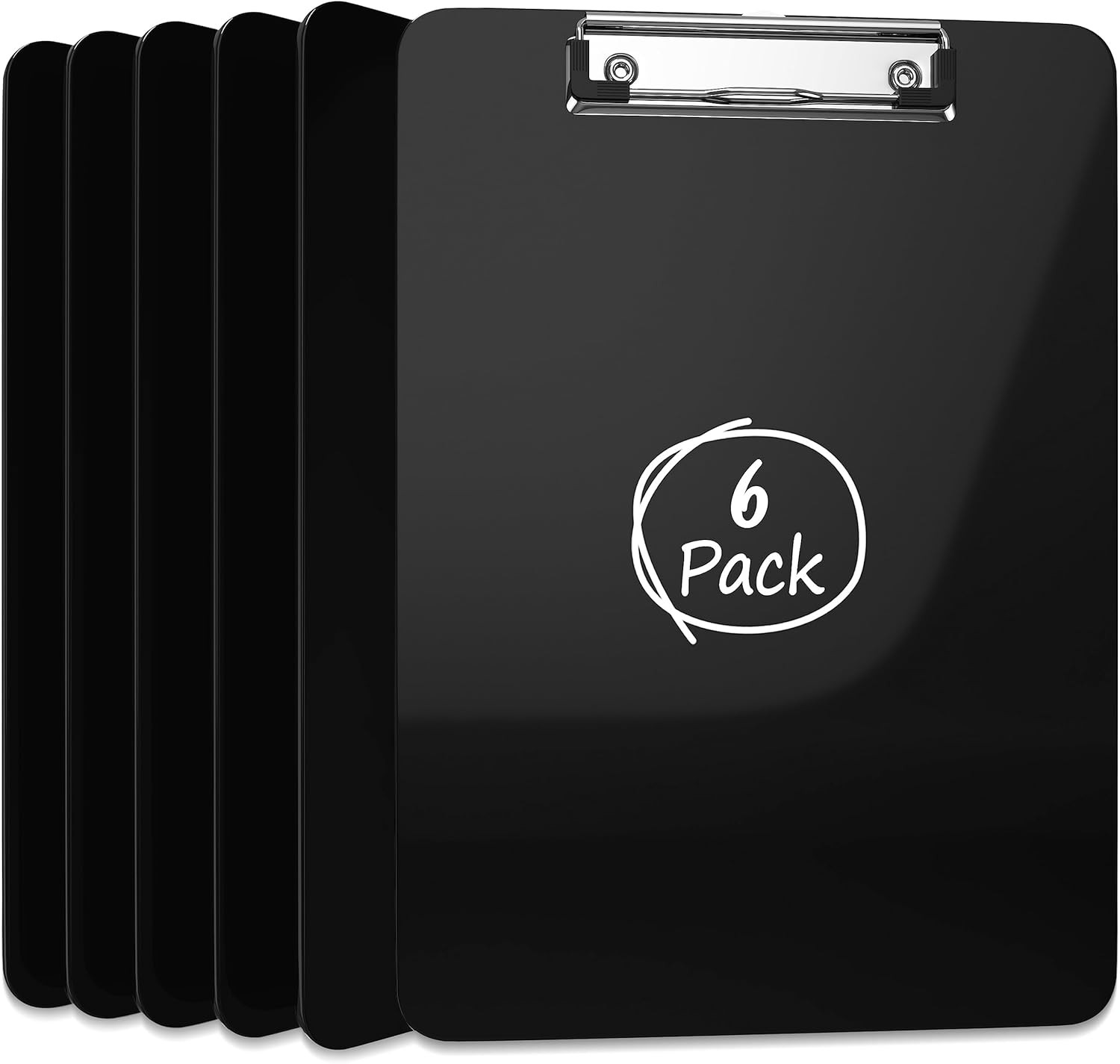 6 Pack Plastic Clipboards Black Clip Boards Low Profile Metal Clip Board 12.5 X