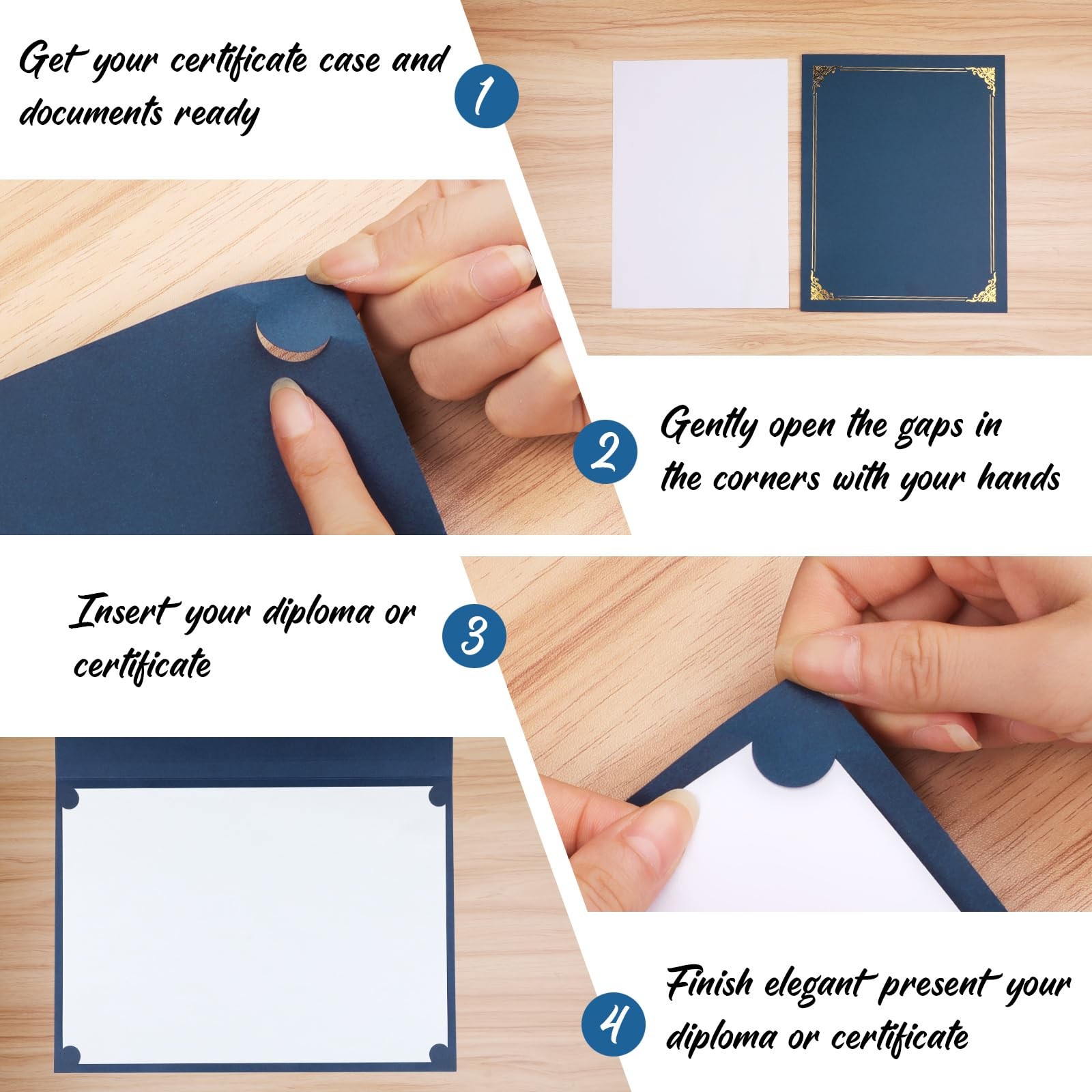50 Packs Certificate Holders, Navy Blue Certificate Covers, Diploma Holders, …