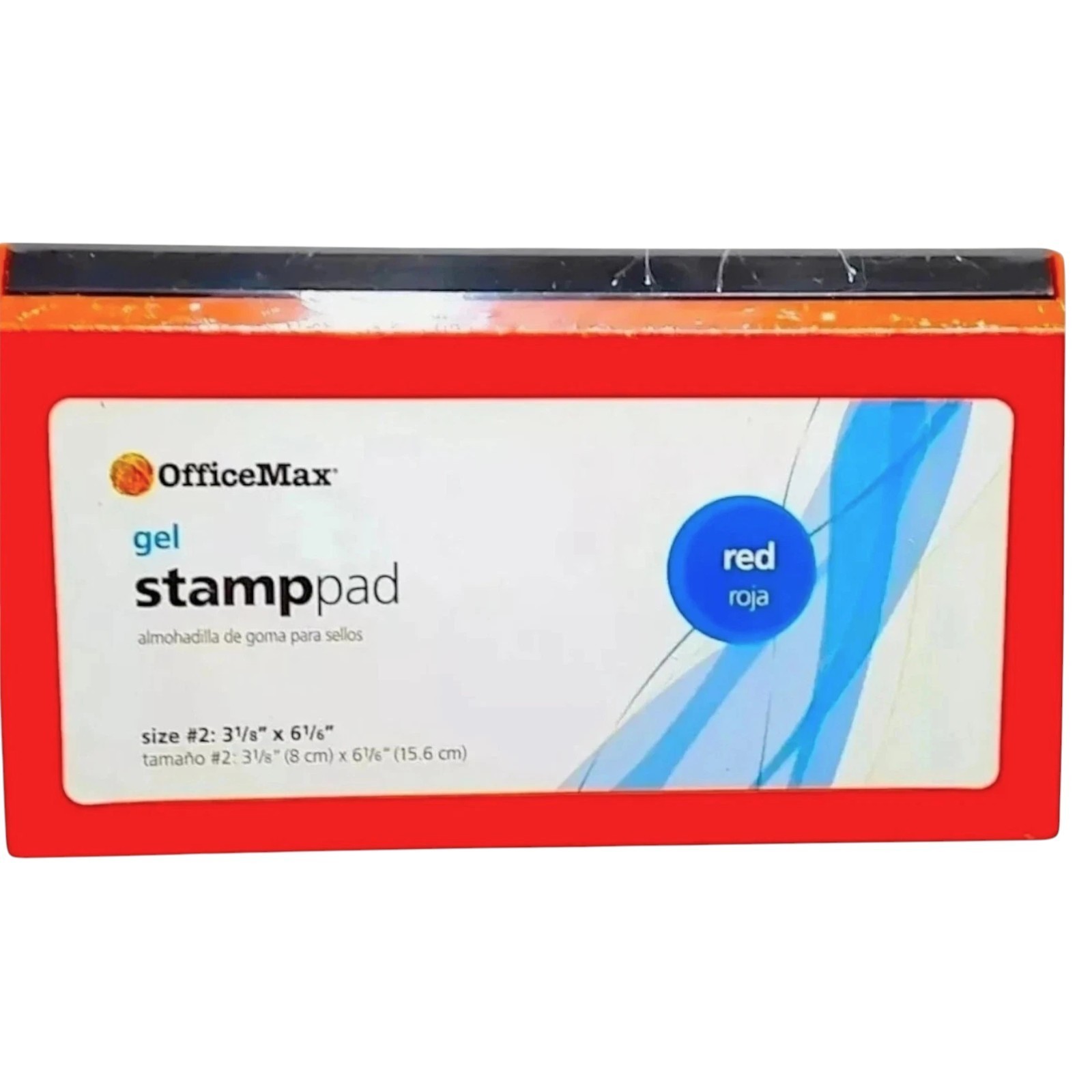Red Ink Stamp Pad #2 OfficeMax Gel High Quality Office Supply – New