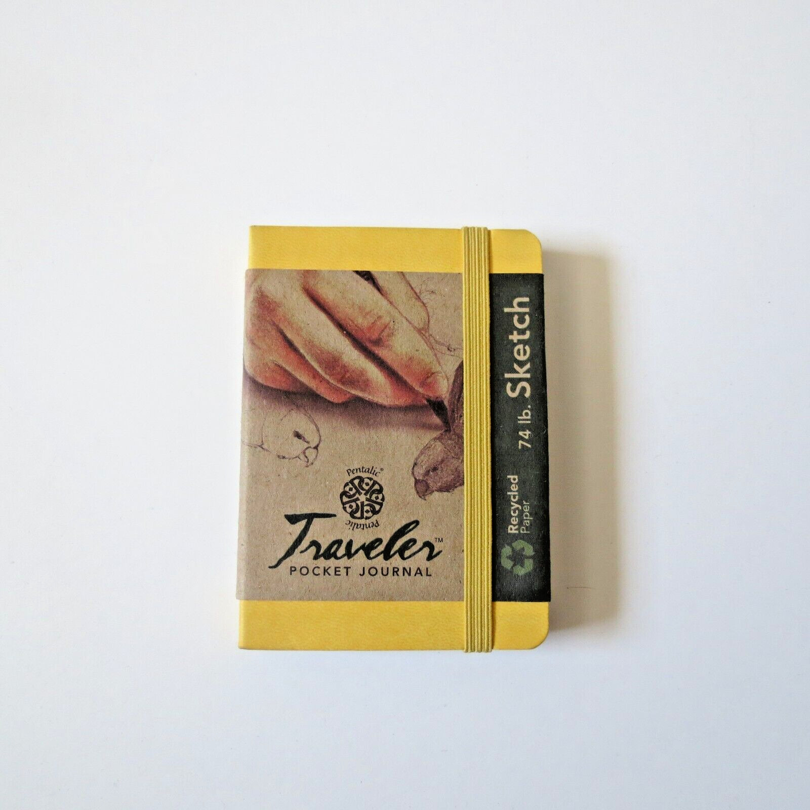 Pentalic Traveler Pocket Journal – 74 lb Sketch 4″x3″ Yellow Gold