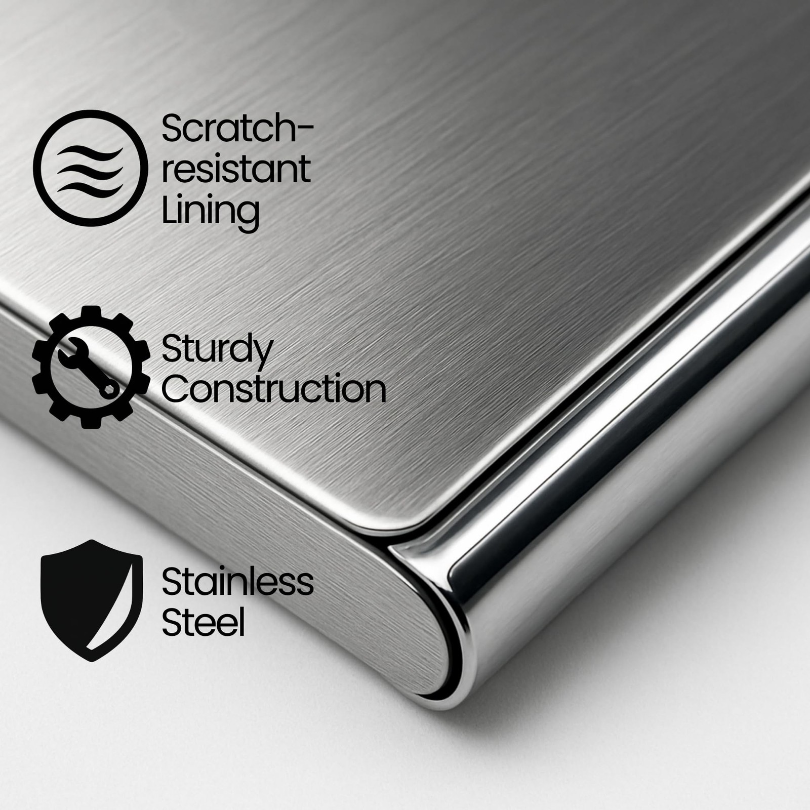 Business Card Holder, for Men and Women, Slim Minimalist Design Case, Stainless