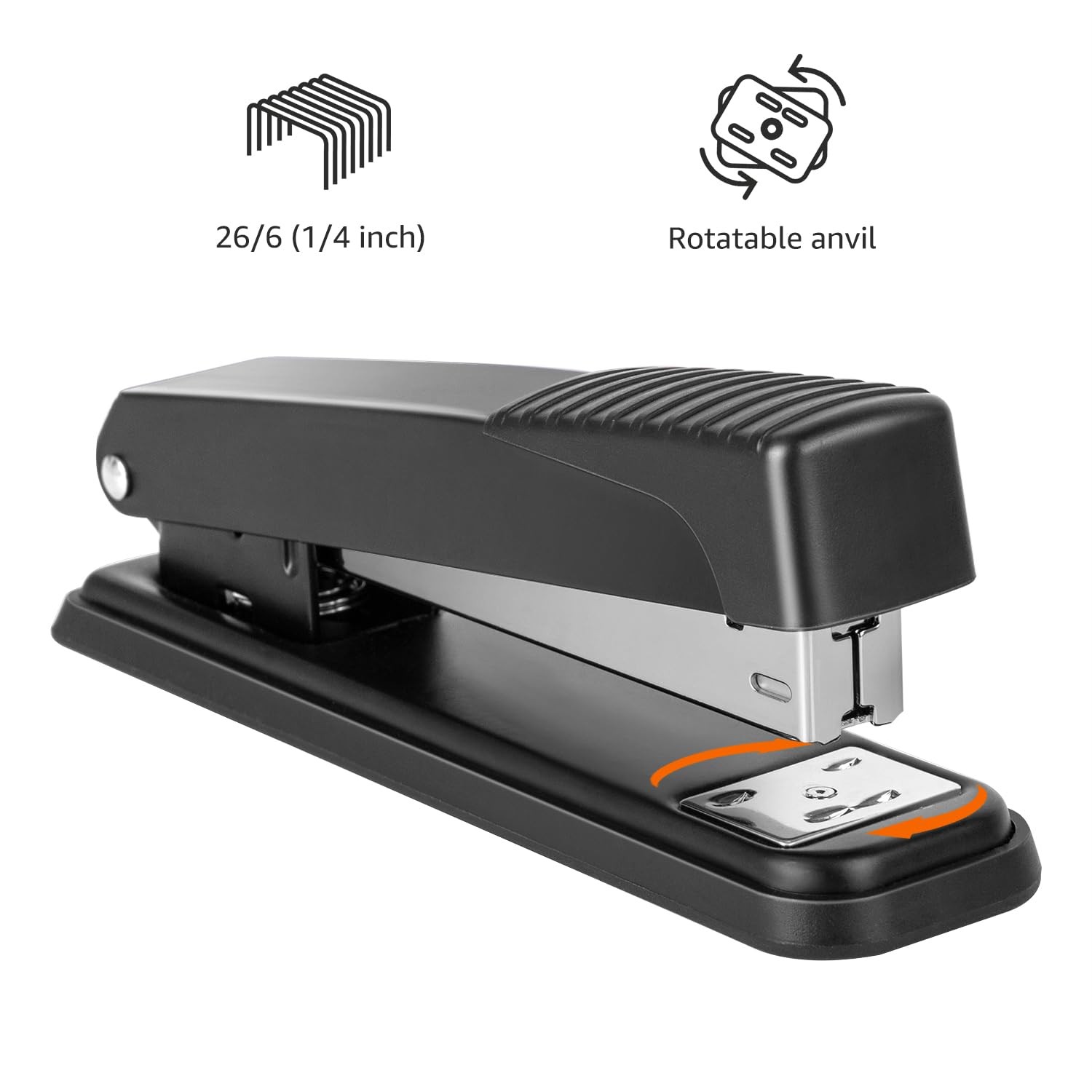 Amazon Basics Full-Strip Metal Office Desktop 3 Count (1 Pack), Black