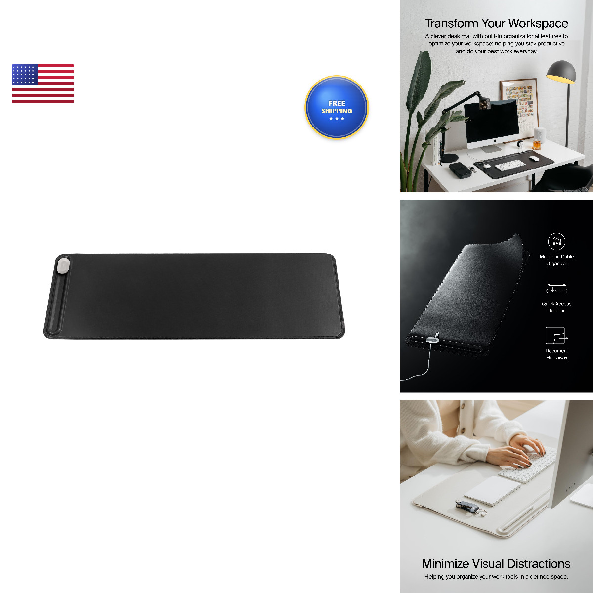 Orbitkey Premium Leather Desk Mat Slim Multi-Purpose Waterproof Table Protector