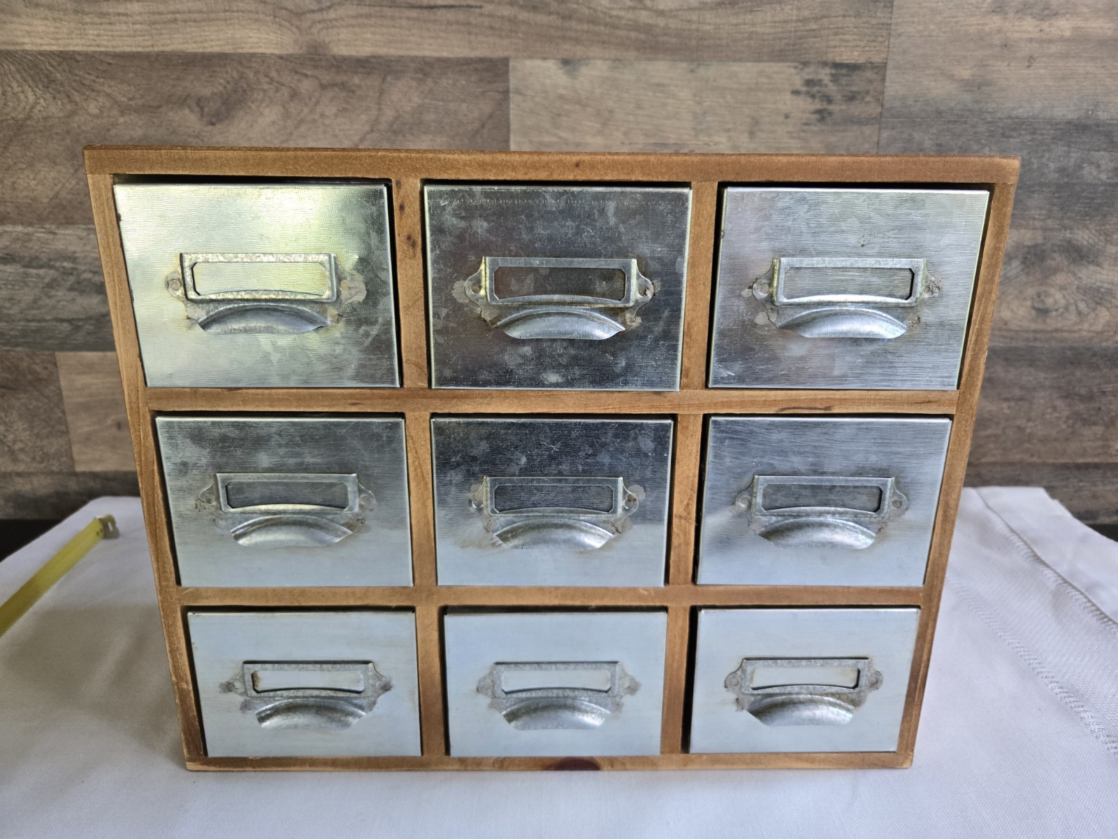 Standard General Store 9 Drawer Wood Metal Apothecary Cabinet Organizer Storage