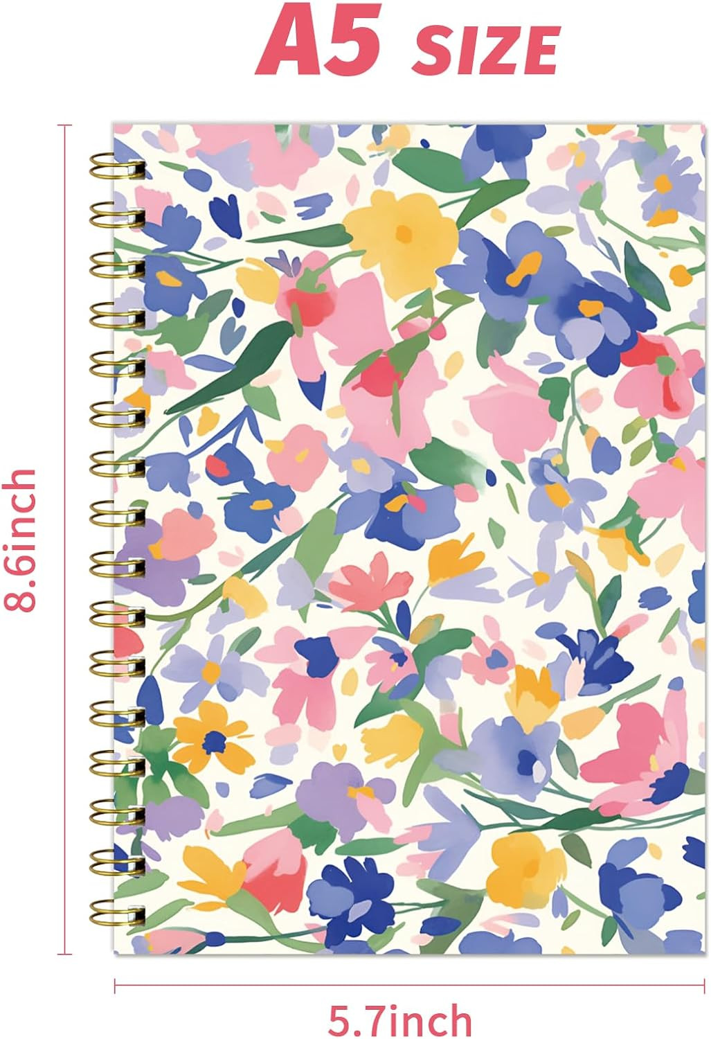 Lined Spiral Notebook Journal for Women ,A5 Hardcover Spiral Journals with 100 G