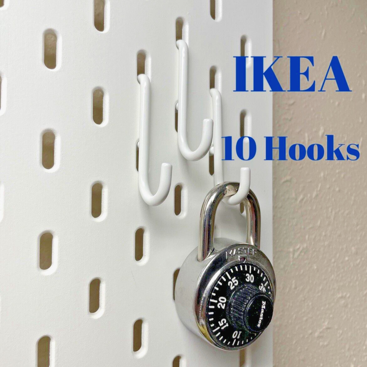 IKEA Skadis J hooks For Pegboard Desk White (Pack of 10)